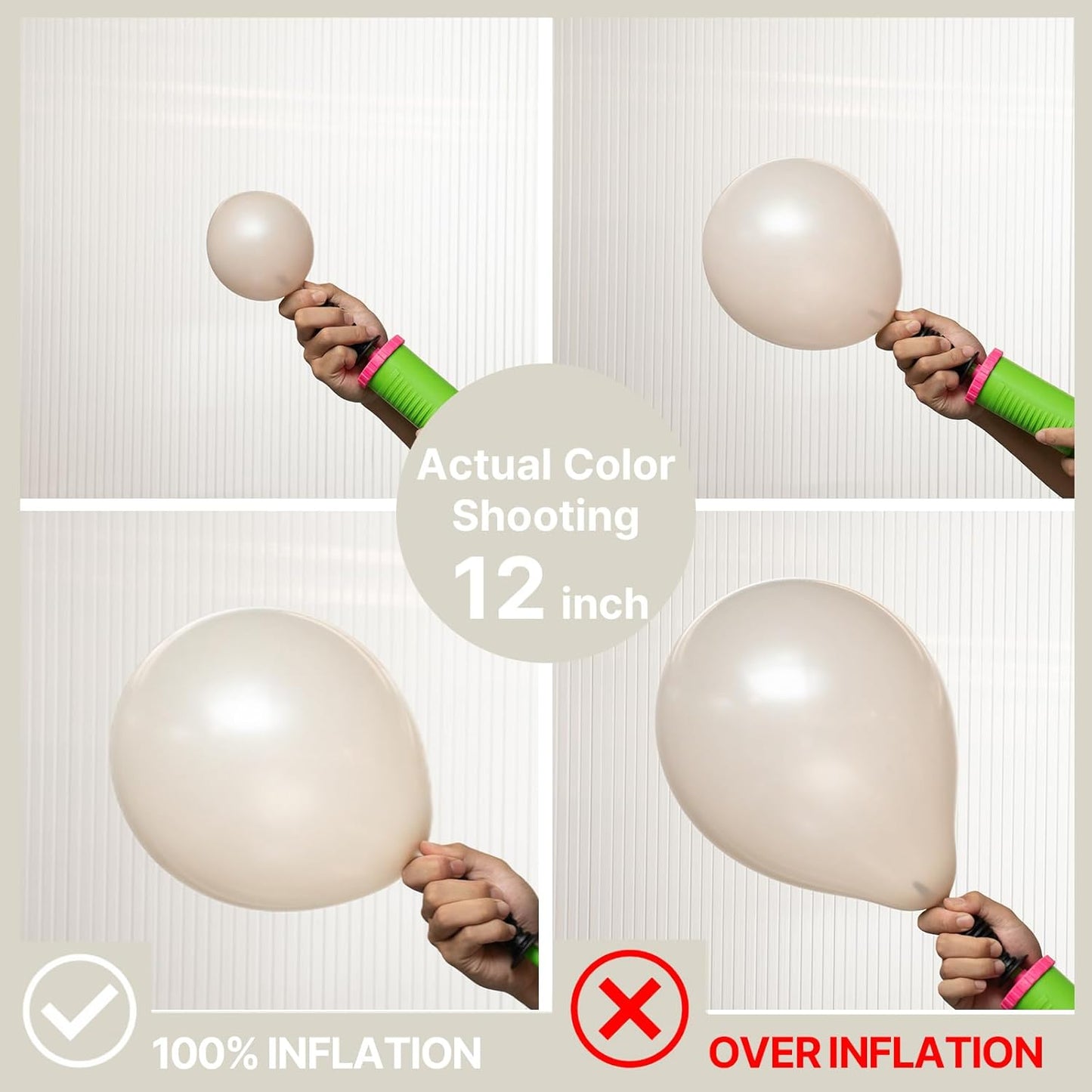 PartyWoo Pearl Beige Balloons - 50pcs 12 Inch Off White Latex Balloons for Weddings & Celebrations