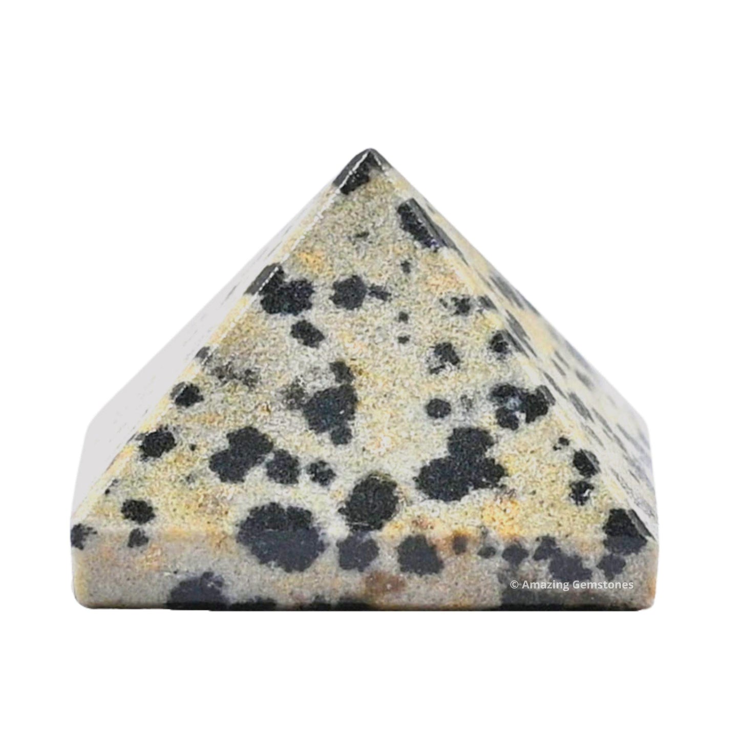 Amazing Gemstone Dalmatian Jasper Pyramid Crystal Healing Stones - 1" Great Pyramid Figurine of Natural Stone Pyramid for Meditation, Reiki, Chakra Balancing and Crystal Pyramids Grid