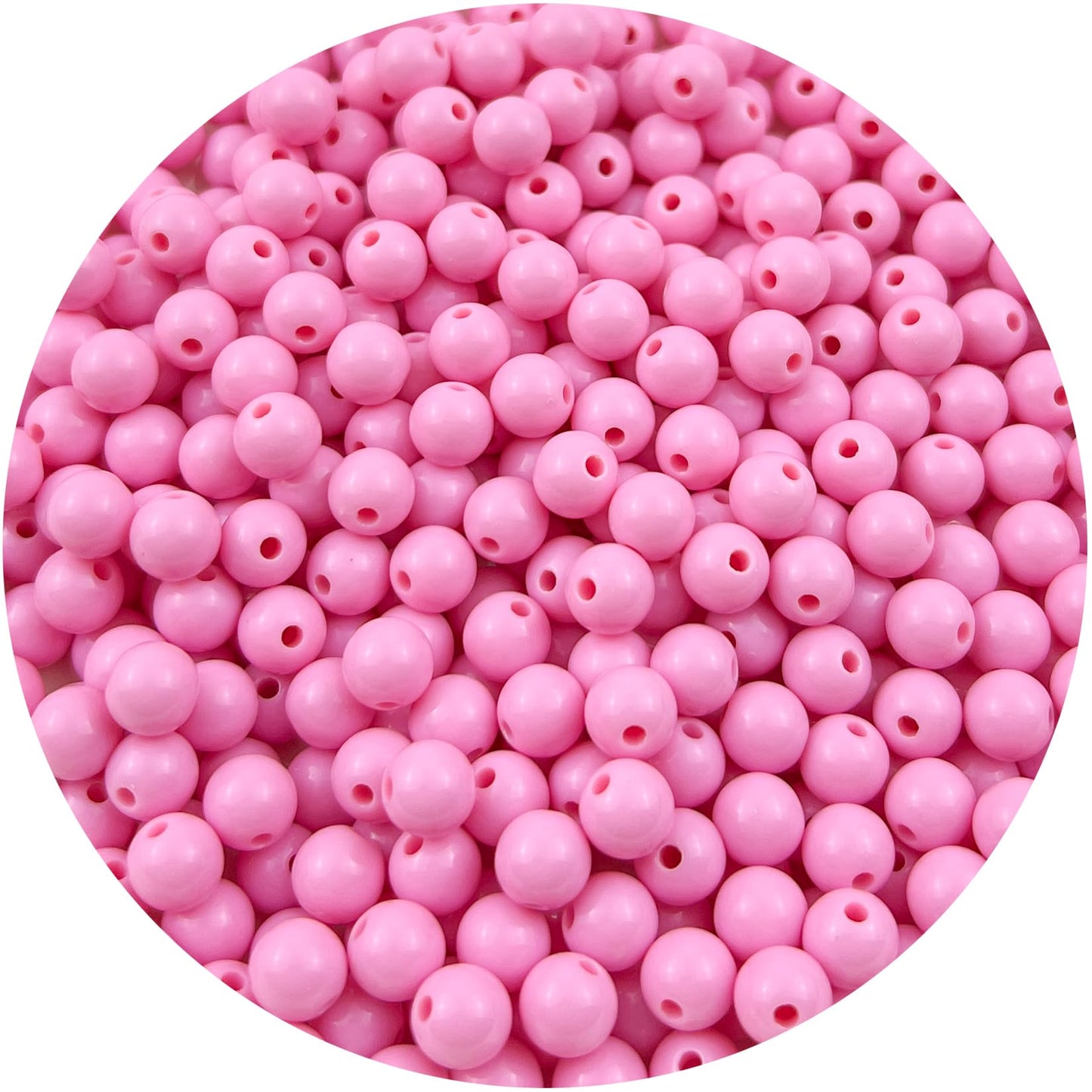 Mulutoo 400Pieces 8MM Acrylic Round Beads Round Acrylic Balls Chunky Beads Smooth Spacer Plastic Pastel Beads Craft Beads for Necklace and Bracelet Making Crafting Supplies(180-pink)