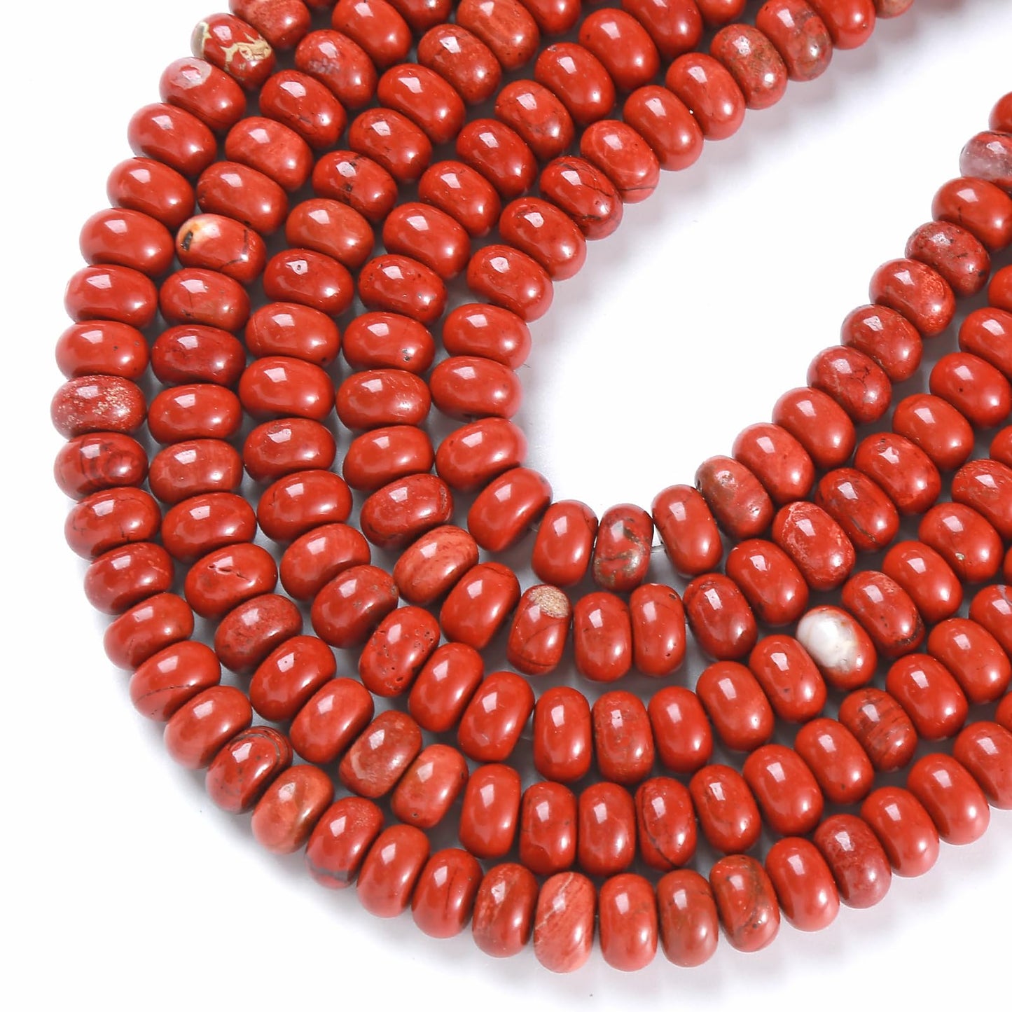 5x8MM 72PCS Chinese Red Jasper Tube Rondelle Abacus Disk Spacer Loose Beads for Jewelry Making