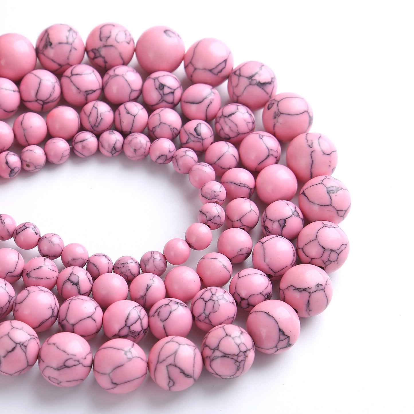 10MM 38PCS Pink Turquoise Spacer Loose Beads for Jewelry Making DIY Bracelet Necklace