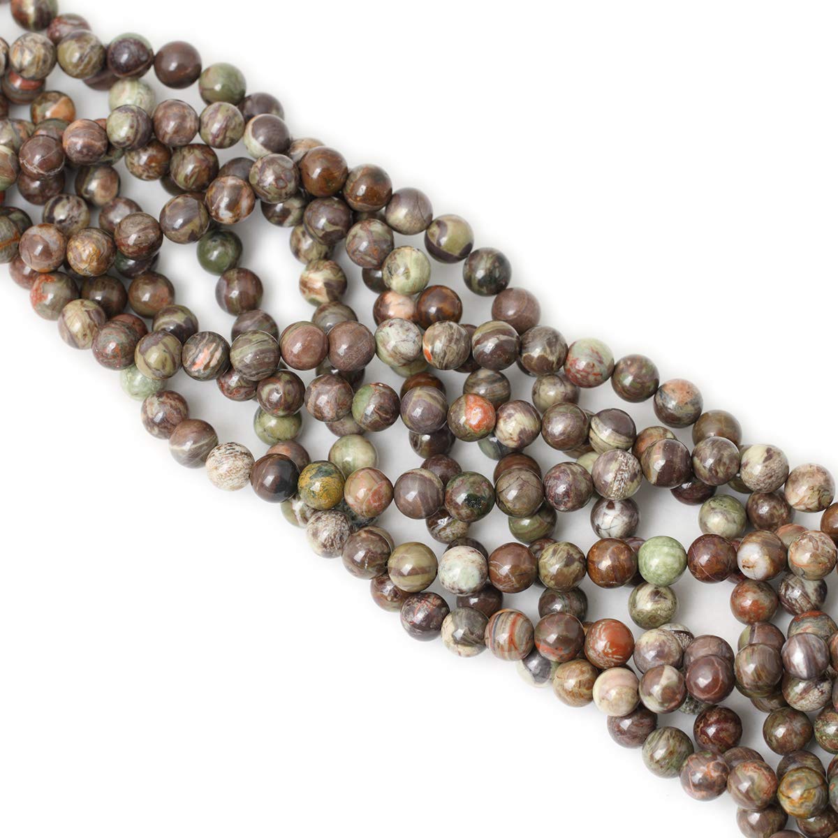 CHEAVIAN 45PCS 8mm Natural Patterned Agate Round Loose Beads for Jewelry Making 1 Strand 15 inches