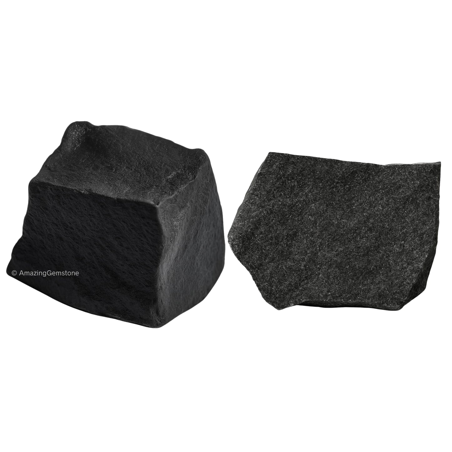 Amazing Gemstone Black Agate Raw Crystals and Healing Stones, Natural Rocks for Tumbling - DIY Raw Stones and Crystals, 2 Pieces