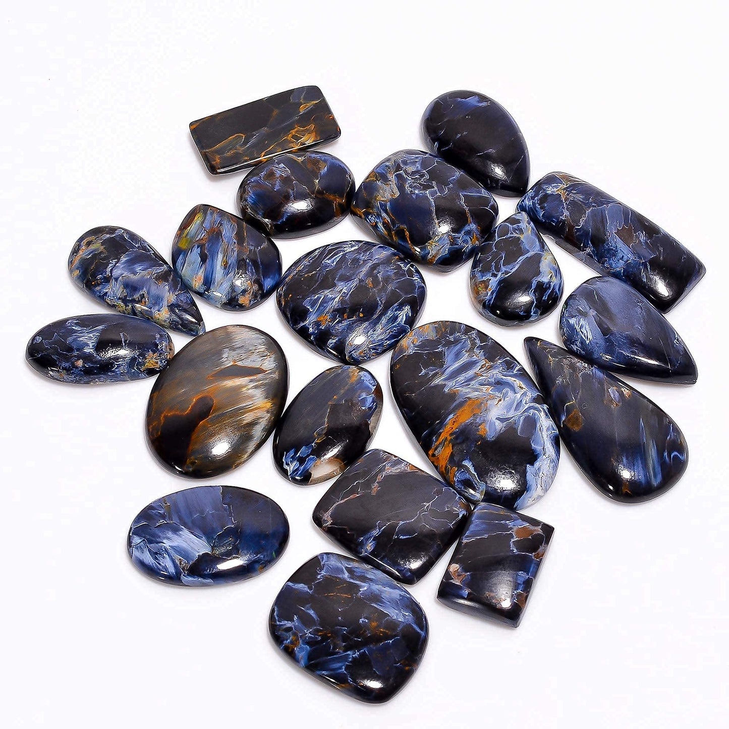 3pcs Black Pietersite Cabochon Gemstones for Jewelry Making, Chatoyant Crystals, Wholesale Stones Lot Supply, Mix Pack, Birthstone, Healing Crystals