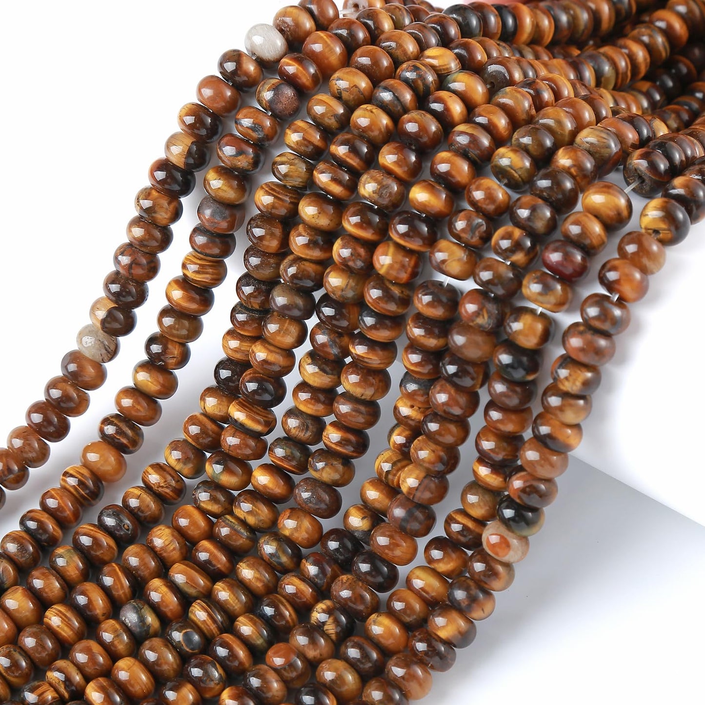 5x8MM 72PCS Yellow Tiger Eye Tube Rondelle Abacus Disk Spacer Loose Beads for Jewelry Making