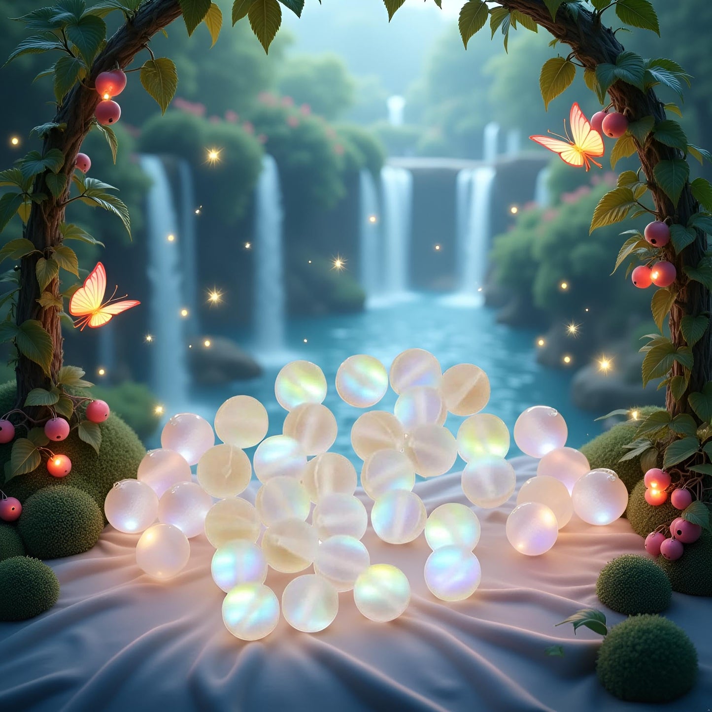 100 Pcs 8mm Matte Crystal Glass Beads Mermaid Aurora Beads Moonstone Beads for Art Crafts Jewelry Making