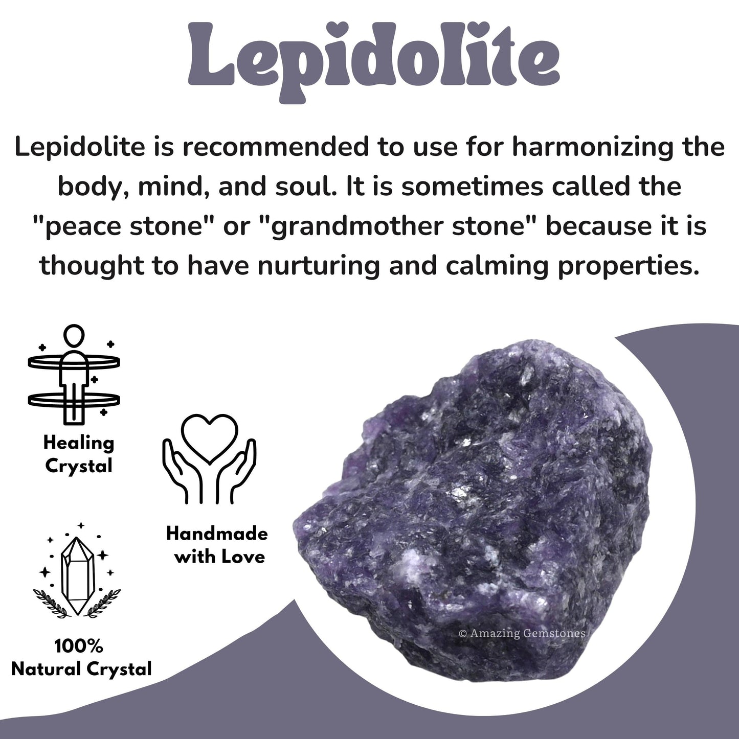 Amazing Gemstone 2 Pieces Lepidolite Raw Crystals and Healing Stones, Natural Rocks for Tumbling and DIY Raw Stones and Crystals
