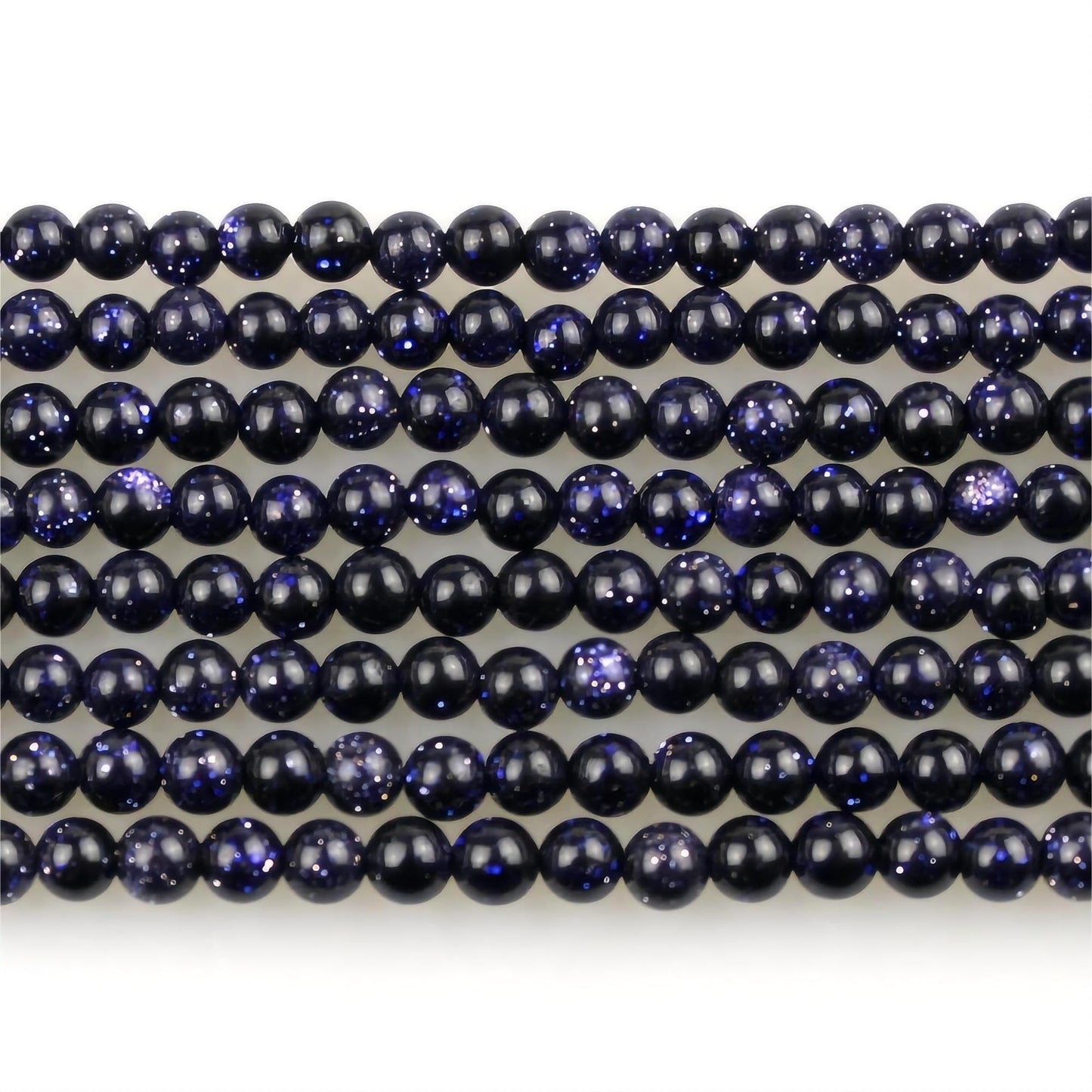 MJDCB 320pcs Small Stone Beads 2mm Blue Sandstone Round Smooth Loose Gemstone Bead for Jewelry Making Bracelets Earrings Necklaces Accessories