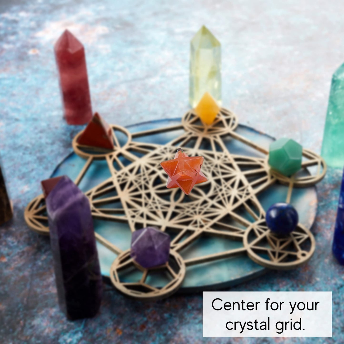 Amazing Gemstone Carnelian Merkaba Crystal - 0.75 Inches Metaphysical Merkaba Star for Meditation - Energetic Tetrahedron Crystal and Healing Stones for Spiritual Growth and Healing (15-20mm)