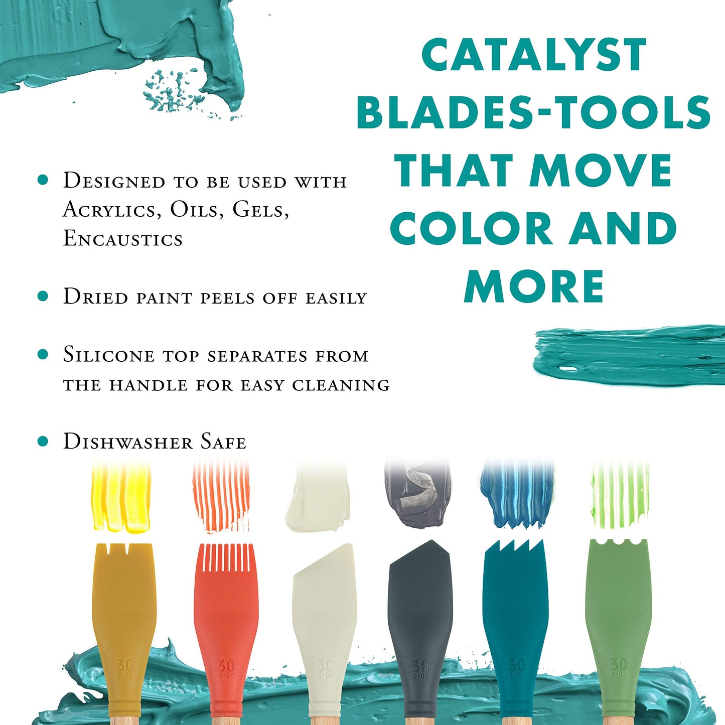 Princeton Catalyst Tools, Art Supplies for Texturizing and Moving Paint, Blade- 50mm, White
