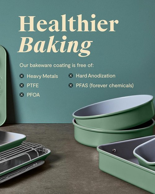 Caraway Non-Stick Ceramic Baking Sheet - Non-Toxic PTFE & PFOA Free - Ideal for Baking & Roasting - Large 18" x 13" - Marigold