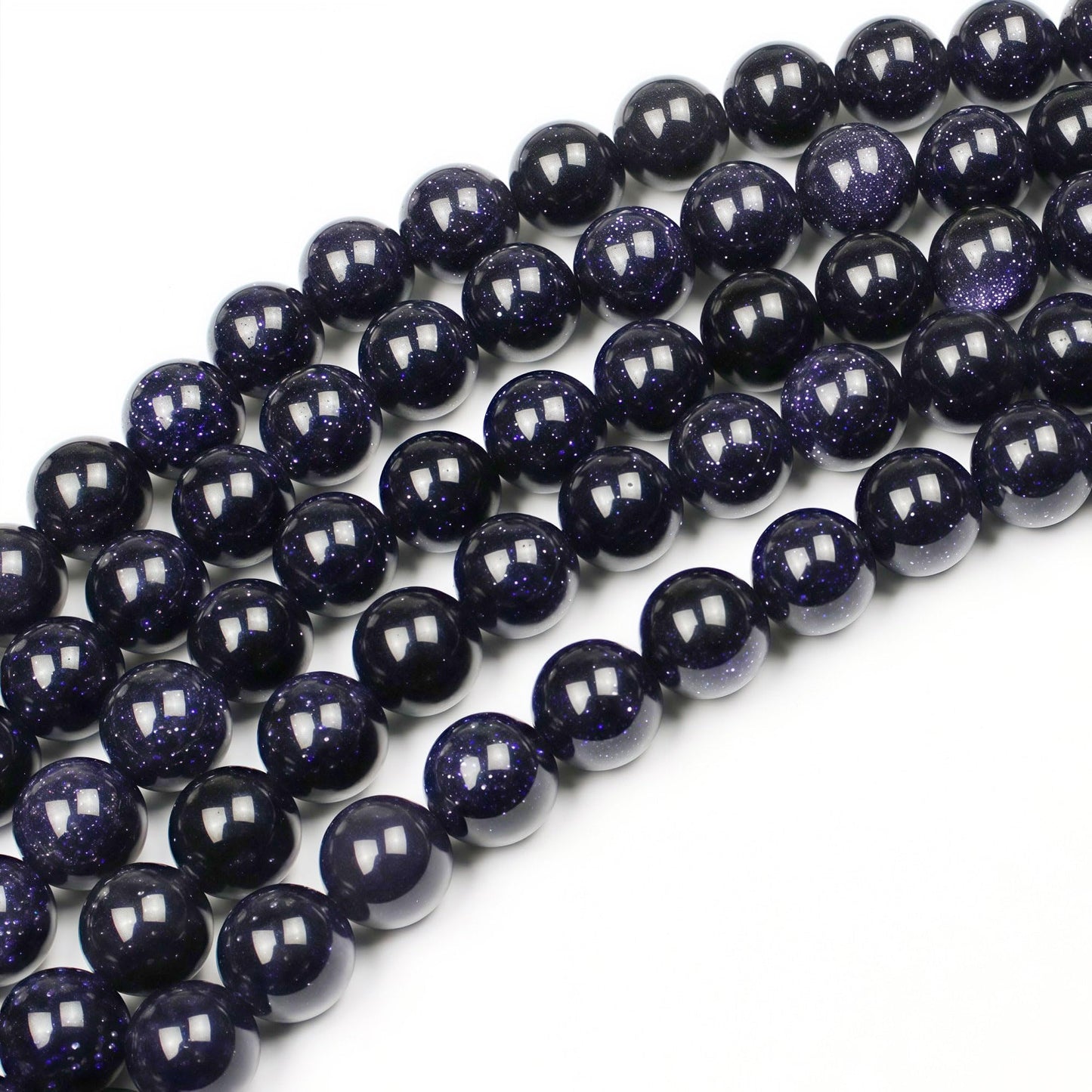 MJDCB Natural Stone Beads Blue Sand Stone Round Loose Beads for Jewelry Making DIY Bracelet Necklace (8mm)