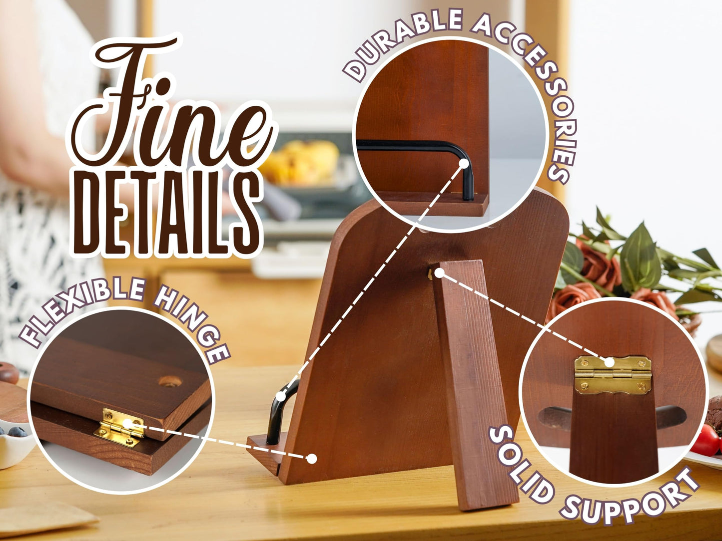 InnoBeta Gifts for Pizza Making Lovers, Cookbook Stand for Kitchen Counter, Perfect Gifts for Pizza Lovers on Birthday, Adjustable Tablet Recipe Book Holder, Unique Kitchen & Cooking Decor