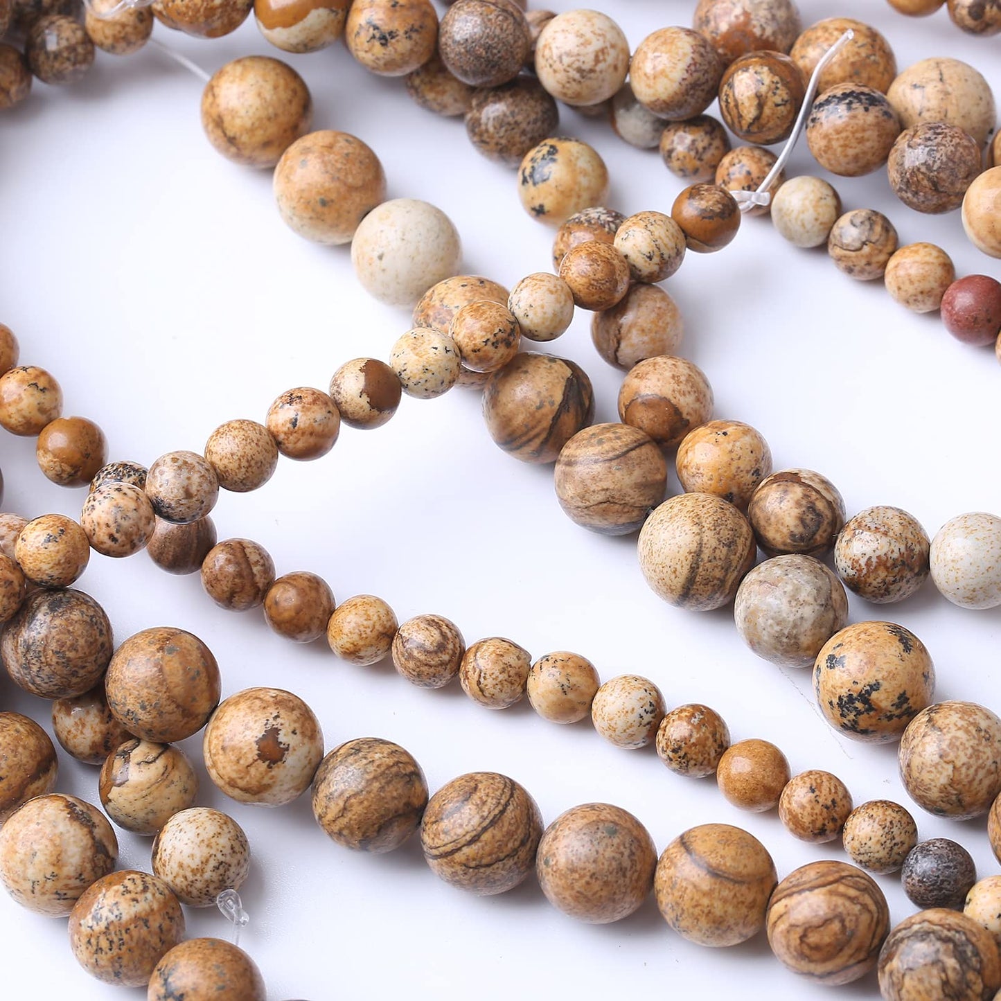 36PCS 10MM Pictures Jaspers Stone Beads Energy Healing Beads for DIY Jewelry Bracelet Necklace Making for Jewelry Making 15" (Pictures Jaspers, 10MM)