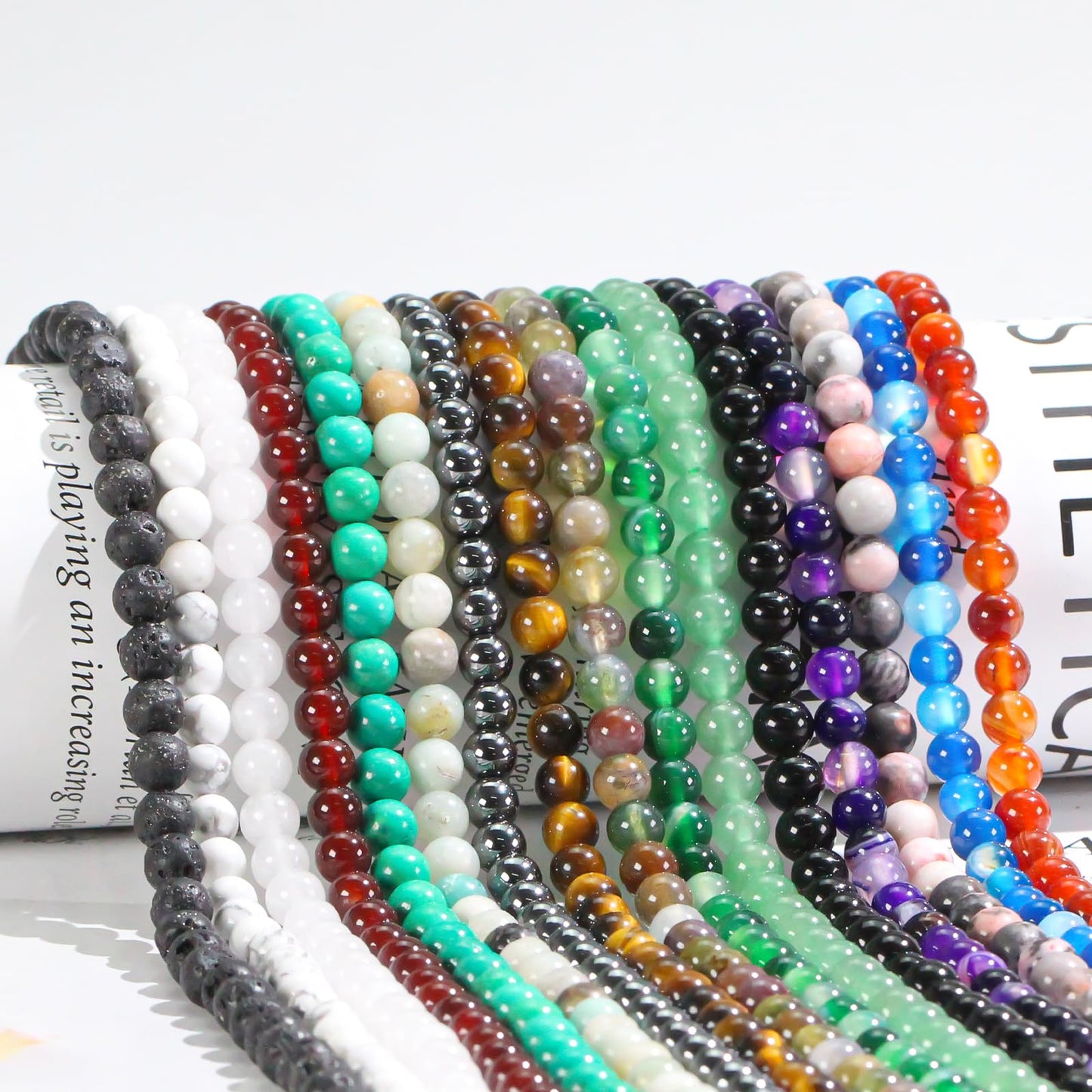 4mm Natural Gemstone Round Inidan Agate Beads for Jewelry Making Small Crystal Beads for Bracelets Necklace Earrings Crafts (15"/Strand)
