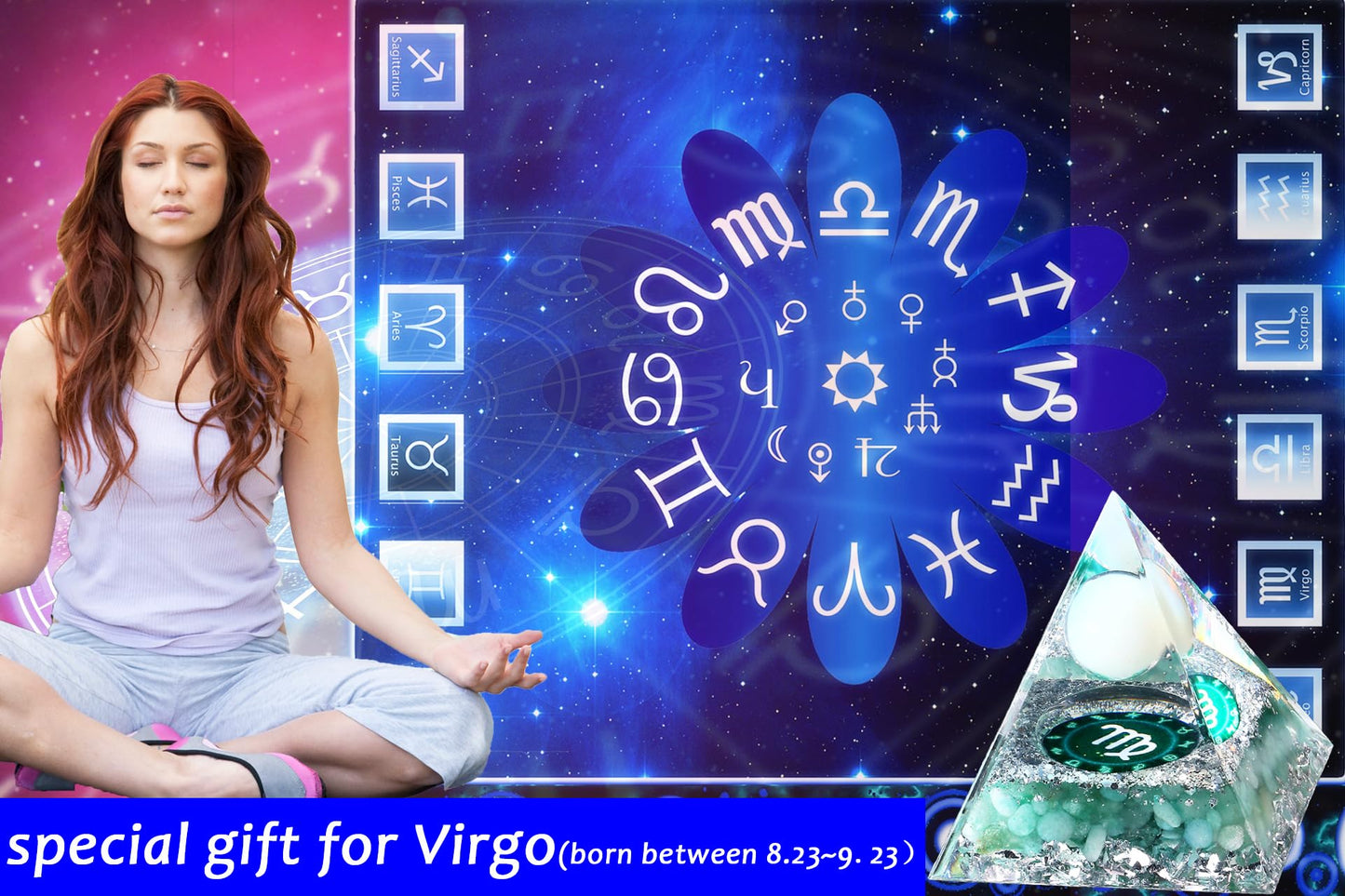 YATOJUZI 12 Zodiac Virgo Birthday Gifts for Women Men Green Aventurine Healing Crystals Natural Crystal Stones Gemstones Orgonite Chakra Reiki Lucky Energy Decor for Office Desk Decorations