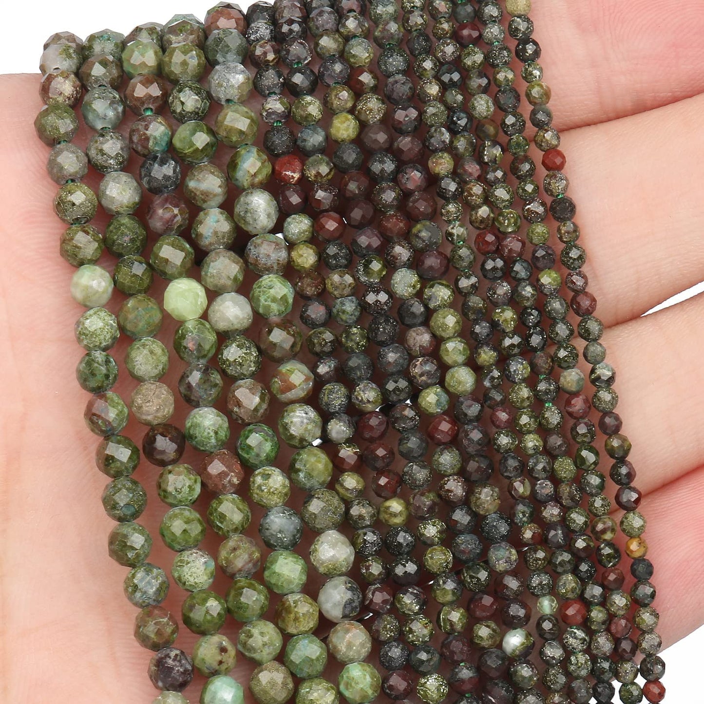Song Xi 90pcs 4mm Natural Dragon Blood Gemstone Beads Faceted Round Loose Stone Beads for Jewelry Making