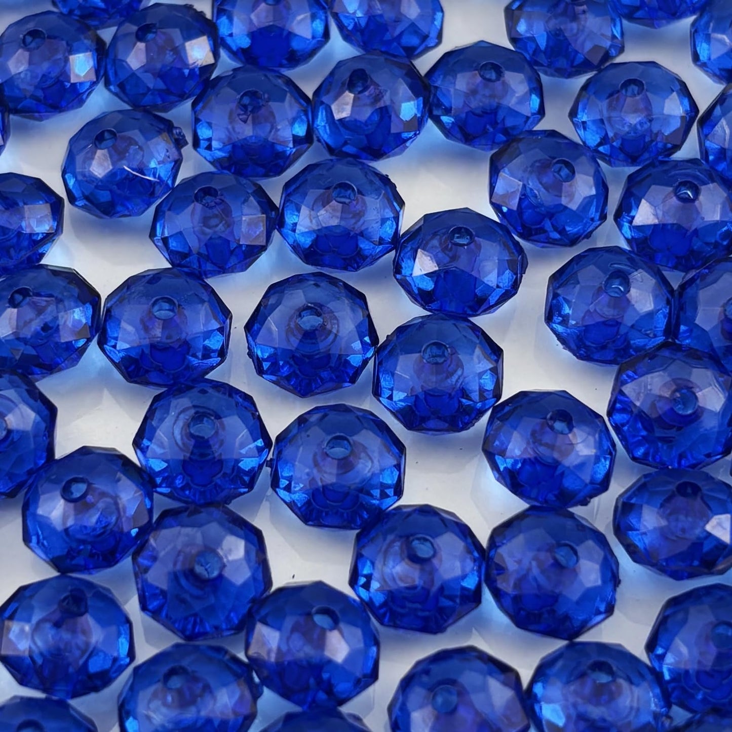 YHYPOCI 100pcs 12mm Acrylic Crystal Beads, Faceted Rondelle Acrylic Spacer Beads for Wind Chimes Bracelet Necklace Earring Keychain Jewelry Making DIY Crafts(Sapphire Blue)