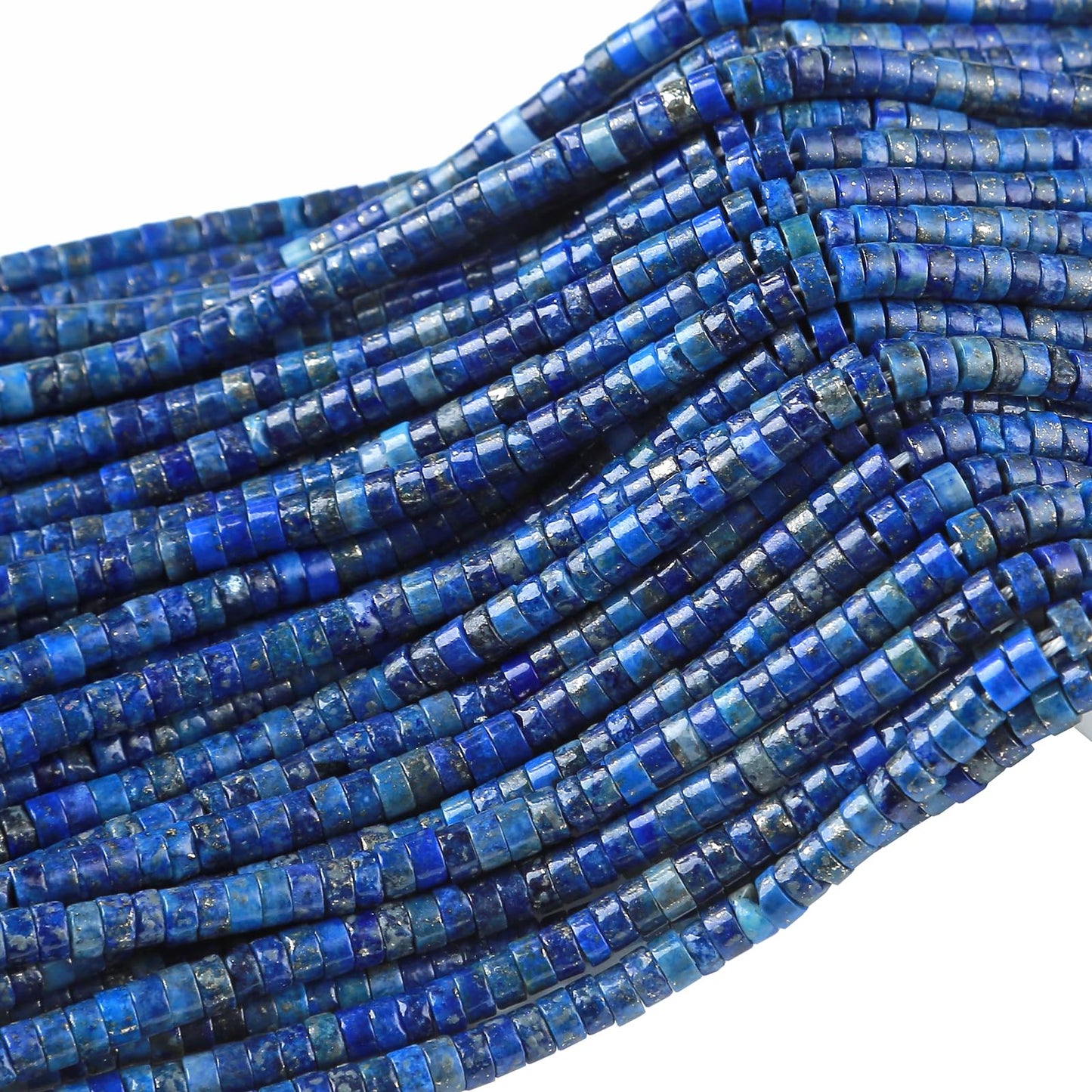 2x4MM 150PCS Lapis Lazuli Tube Cylinder Rondelle Abacus Disk Spacer Loose Beads for Jewelry Making