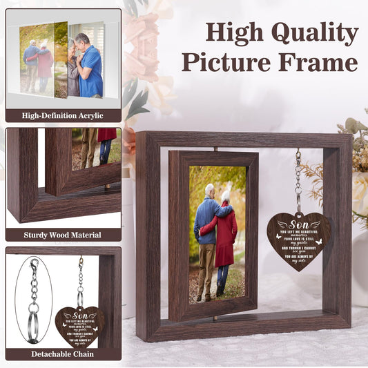 Boiveco Memorial Gifts for Loss of Son, Sympathy Gift for Loss of Son Memorial Picture Frame, In Memory of Son Grief Remembrance Bereavement Gifts for Loss of Son, Display Two 4x6 Photos