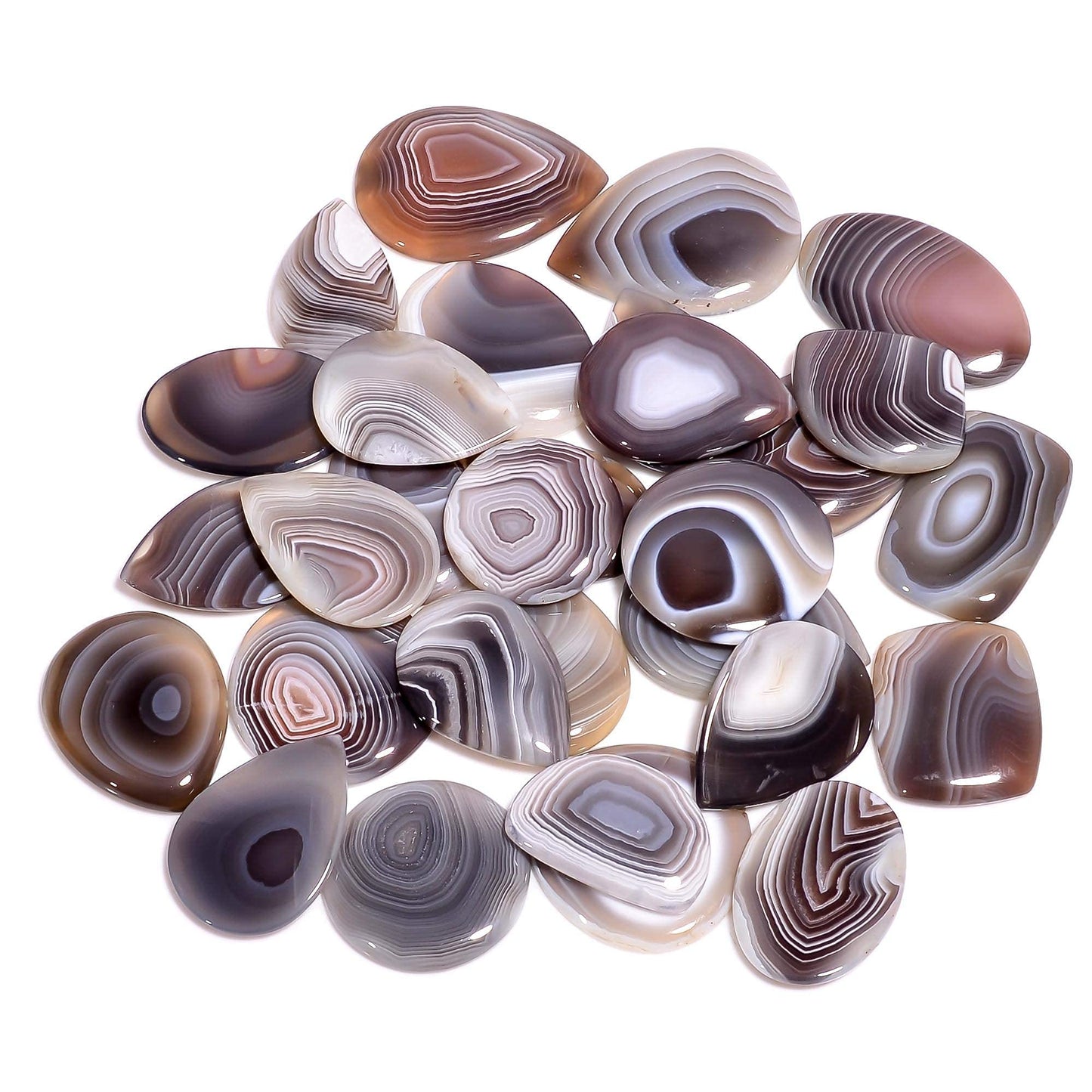 3pcs Natural Botswana Agate Gemstone Wholesale Cabochons Lot, Jewelry Making Loose Gemstone, Polished Home Decor Specimen, DIY, Wire Wrapping, Reiki, Healing Crystals, Bulk Gemstone Deal