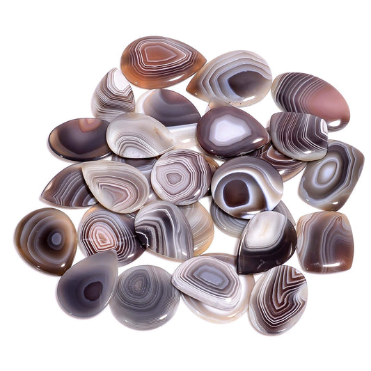 3pcs Natural Botswana Agate Gemstone Wholesale Cabochons Lot, Jewelry Making Loose Gemstone, Polished Home Decor Specimen, DIY, Wire Wrapping, Reiki, Healing Crystals, Bulk Gemstone Deal