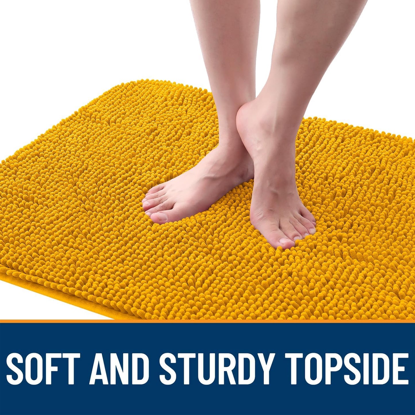 OLANLY Dog Door Mat - Absorbent Non-Slip Washable Doormat for Muddy Paws | 47x32 Golden Yellow
