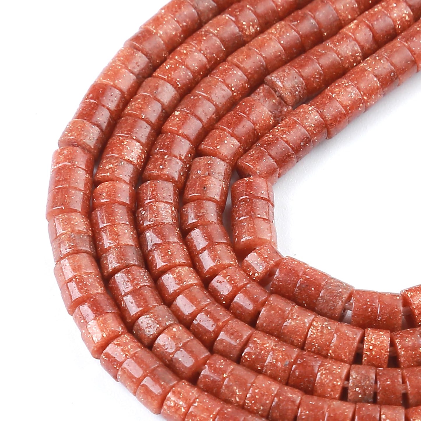 2x4MM 150PCS Gold Sandstone Tube Cylinder Rondelle Abacus Disk Spacer Loose Beads for Jewelry Making