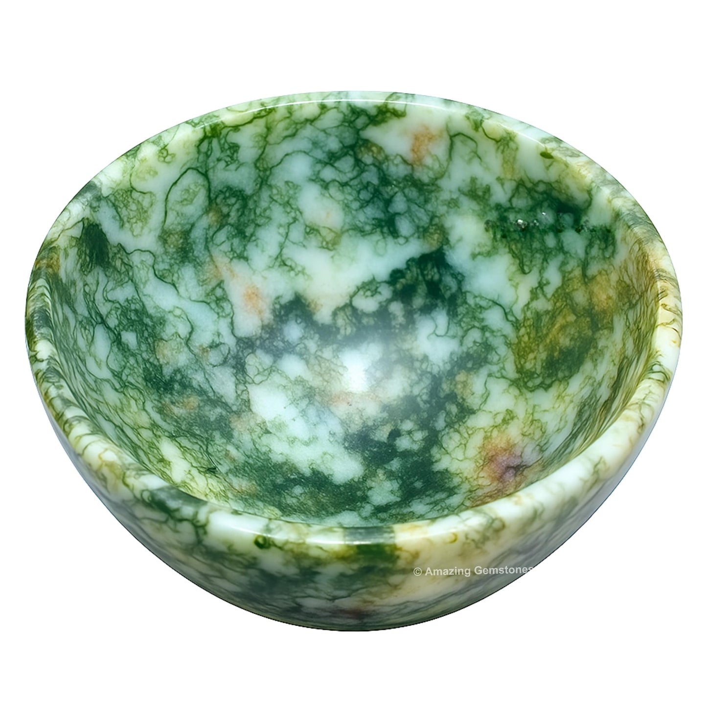 Tree Agate Crystal Bowl - 2 Inch Decorative Bowls for Room and Home Decor - Gemstone Healing Crystals for Elegant Display, Positive Energy Balance and Gift