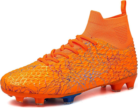 Men's Soccer Shoes High-Top Soccer Cleats Outdoor Breathable Athletic Professional Spikes Youth Boys Football Shoes Unisex