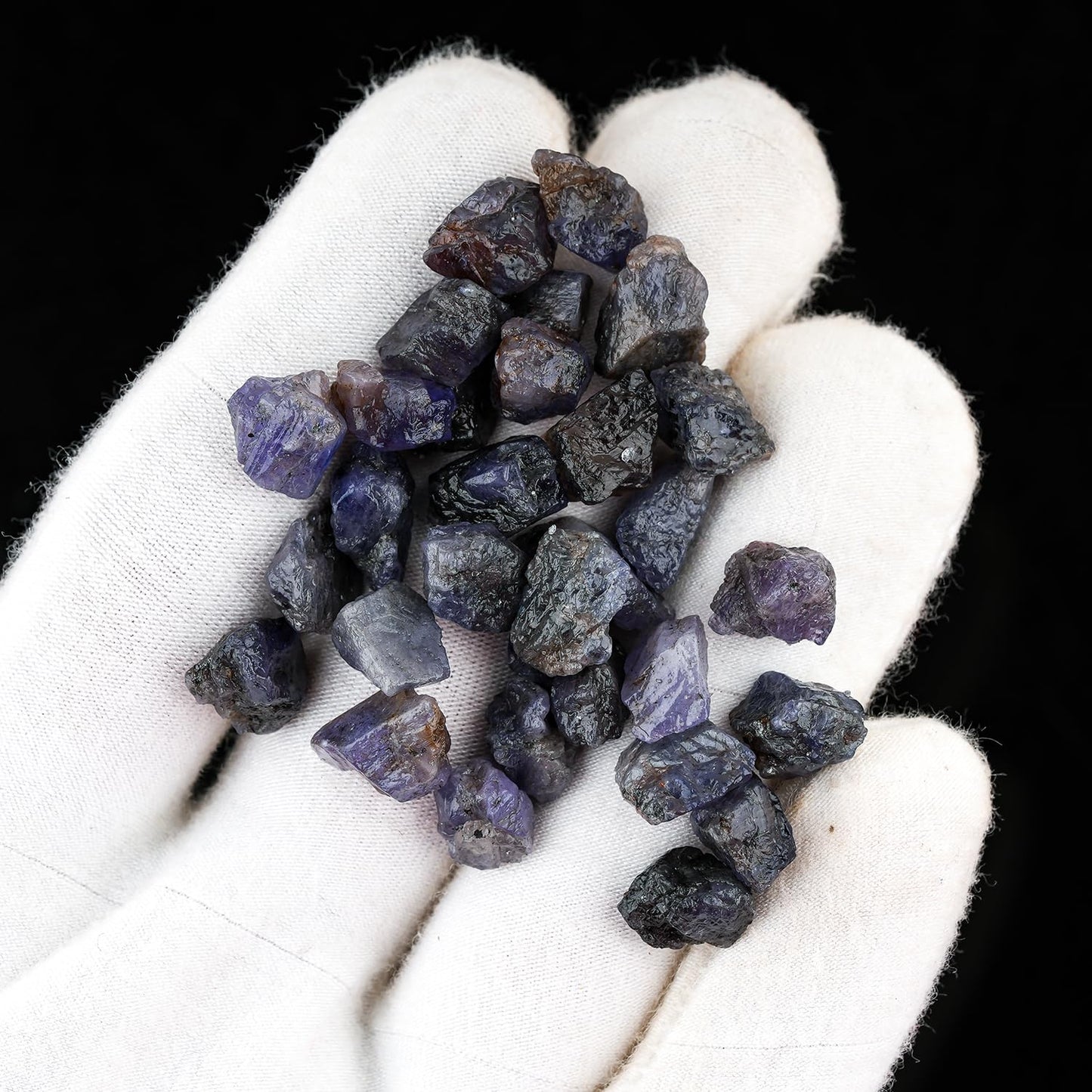 ColouredRocks 100 carats Tanzanite Crystals, Raw Stones, Rough Gemstones, Jewelry Making Supply, Cabbing, Polishing, Cutting, DIY, Crafts (28-32pcs) (6-10mm)