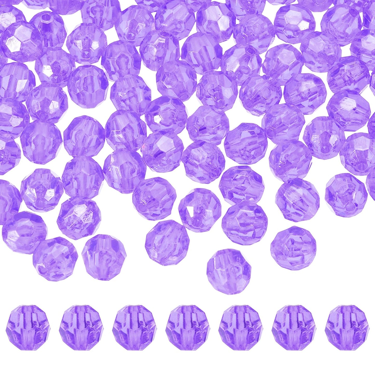 MECCANIXITY 400pcs Czech Faceted Bicone Beads 8mm Glass Spacer Bead Bulk for Jewelry Making & DIY Craft, Blue Purple