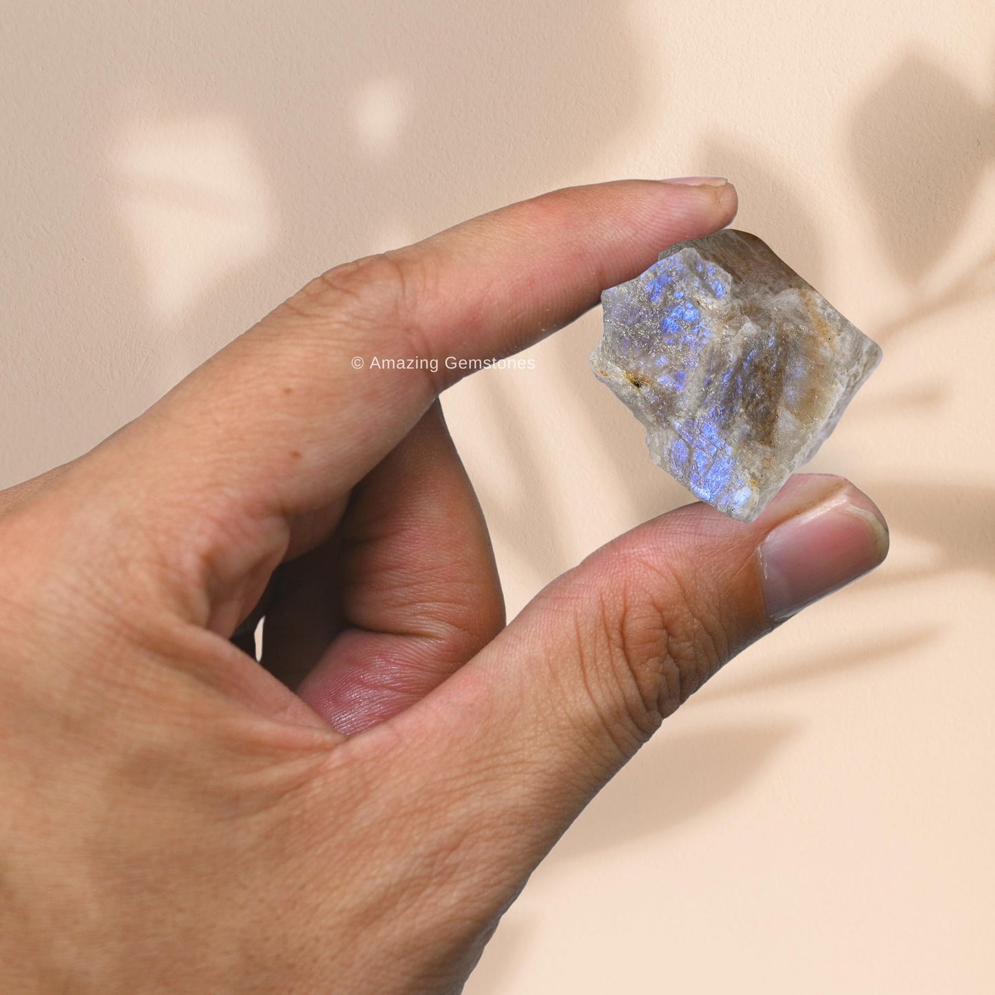 Amazing Gemstone Sun Moonstone Raw Crystals and Healing Stones, Natural Rocks for Tumbling and DIY Raw Stones and Crystals (2 Pieces)