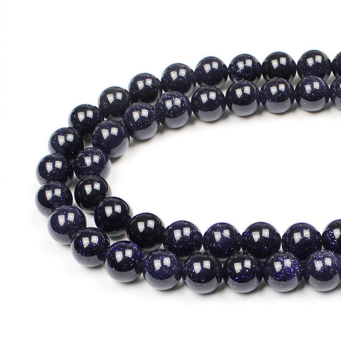 MJDCB Natural Stone Beads Blue Sand Stone Round Loose Beads for Jewelry Making DIY Bracelet Necklace (8mm)