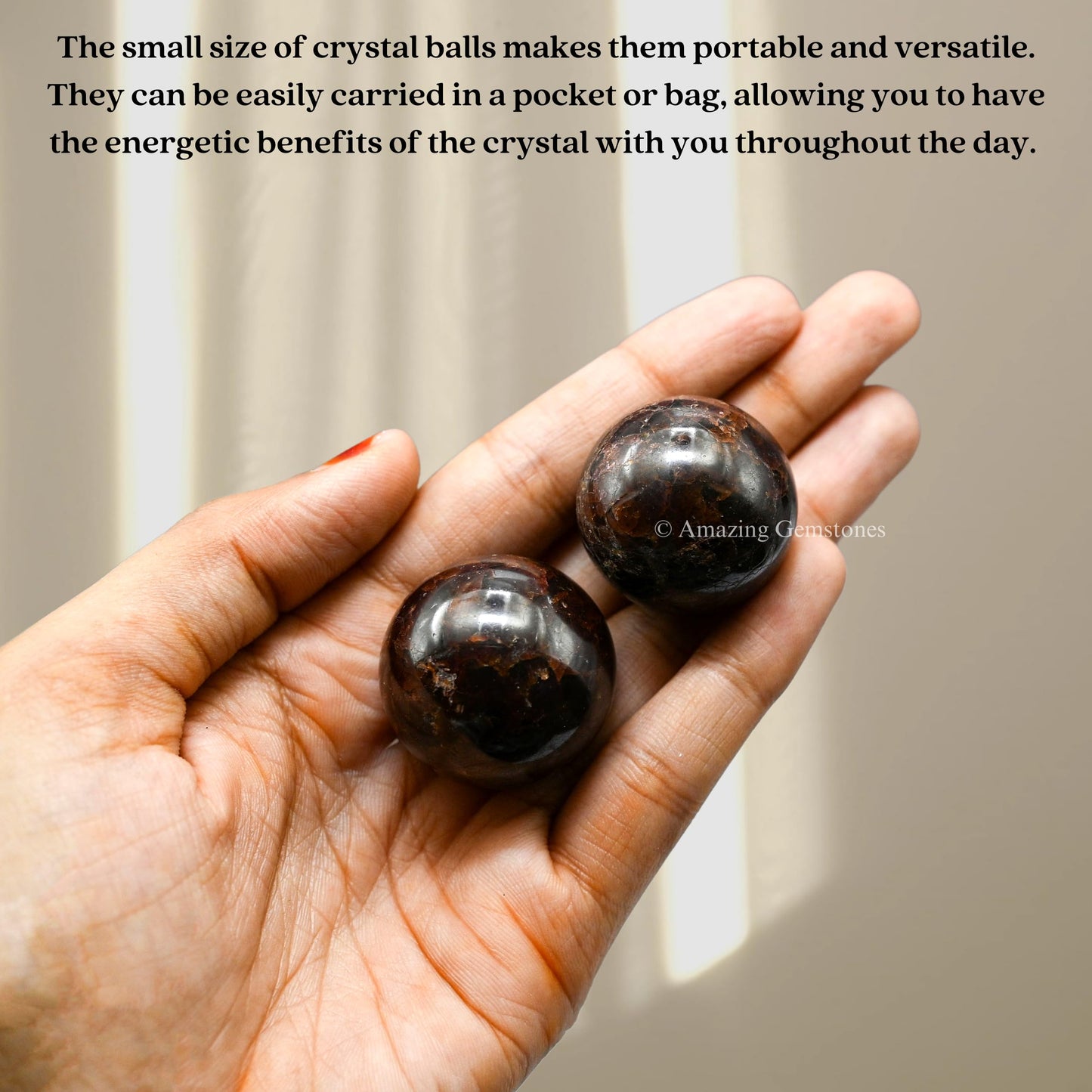Amazing Gemstone Garnet Crystal Ball - 1 Inches Crystal Sphere Meditation Balls for Witchcraft and Decorative Balls - Crystals and Healing Stones Beginners Gift (Pack of 1)
