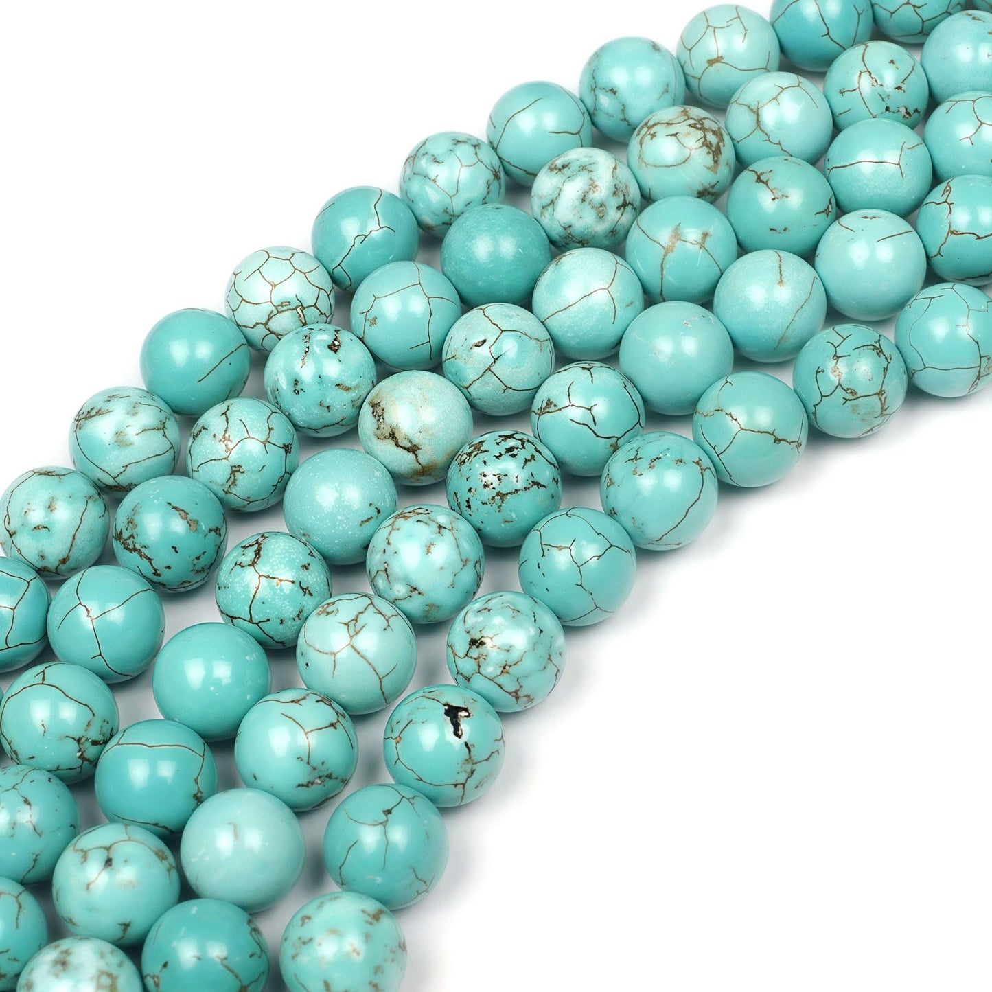 MJDCB Best Sellers Stone Beads Turquoise Round Loose Beads for Jewelry Making DIY Bracelet Necklace (8mm)