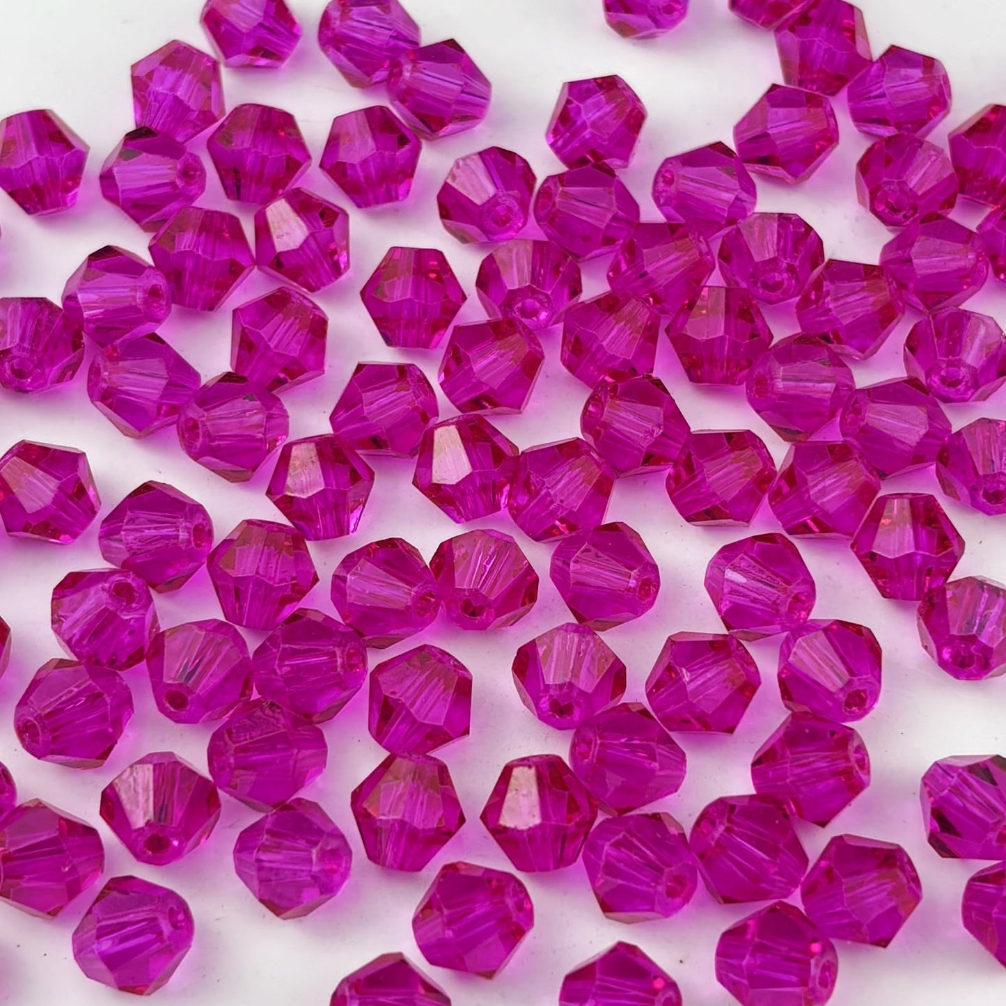 YUEXIGO 500pcs 3mm Bicone Glass Crystal Beads for Jewelry Making, Faceted Bicone Glass Spacer Beads for Bracelet Earring Necklace DIY Craft(Rose Red)