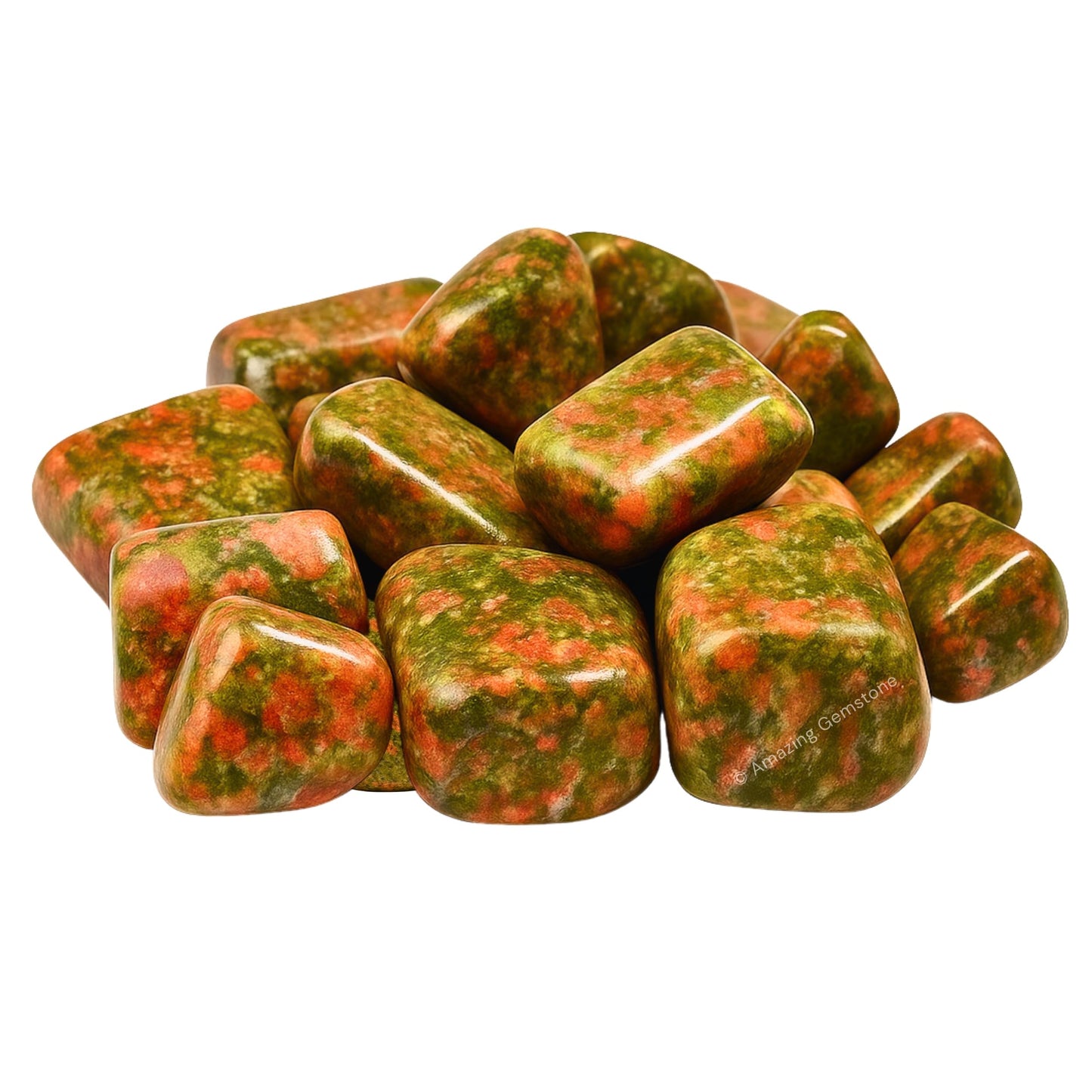 Unakite Crystals and Healing Stones Tumbled - 1 oz Unakite Stone Gem Stones, Natural Healing Stones for Energy Balance, Stress Relief - Premium Polished Gems Rocks for Meditation and Wellness
