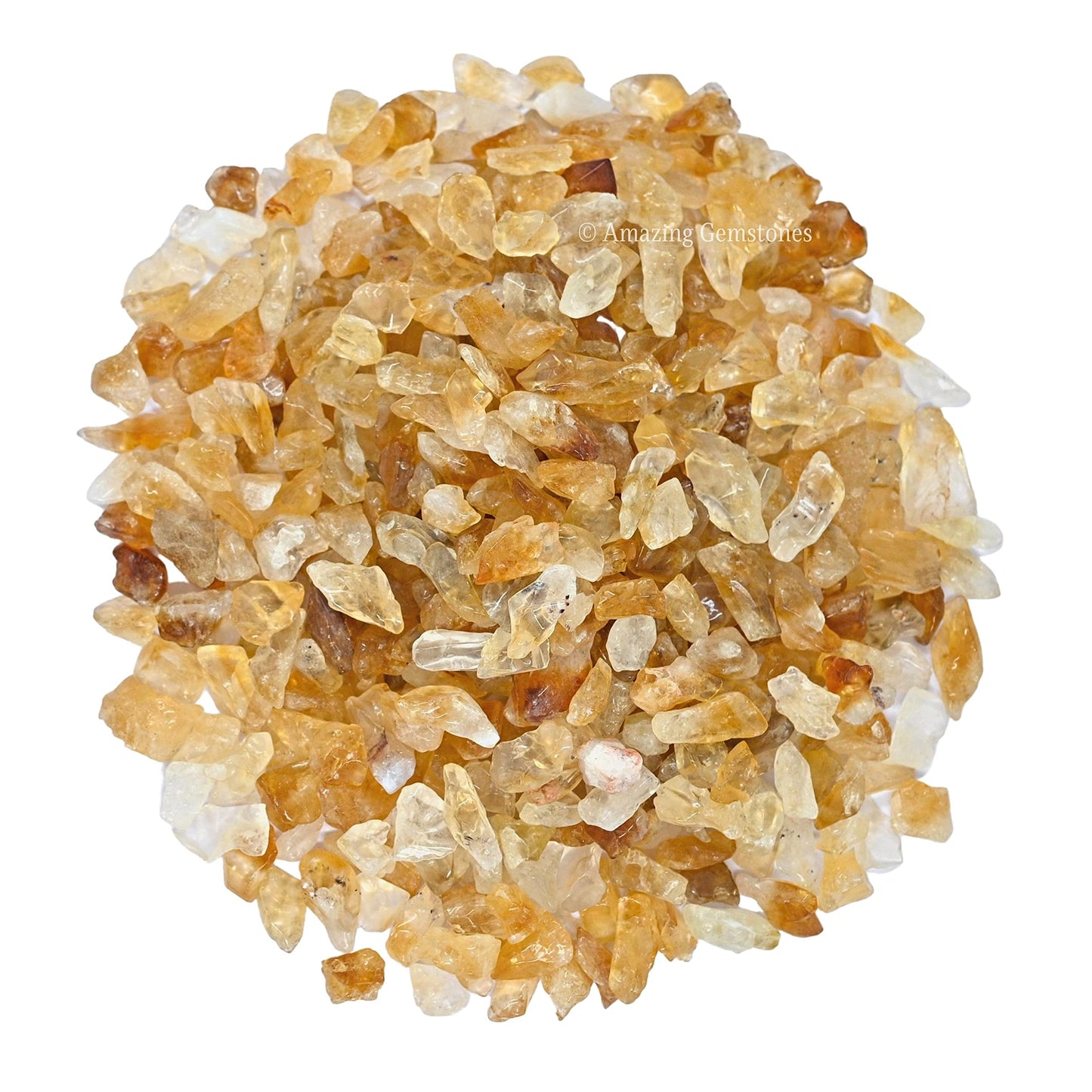Amazing Gemstone Citrine Crystal Chips Aquarium Gravel Rocks - Bulk Fish Tank Gravel, Small Tumbled Stone Chips and Tiny Crystals for Decoration (Natural AAA Grade Gemstones)