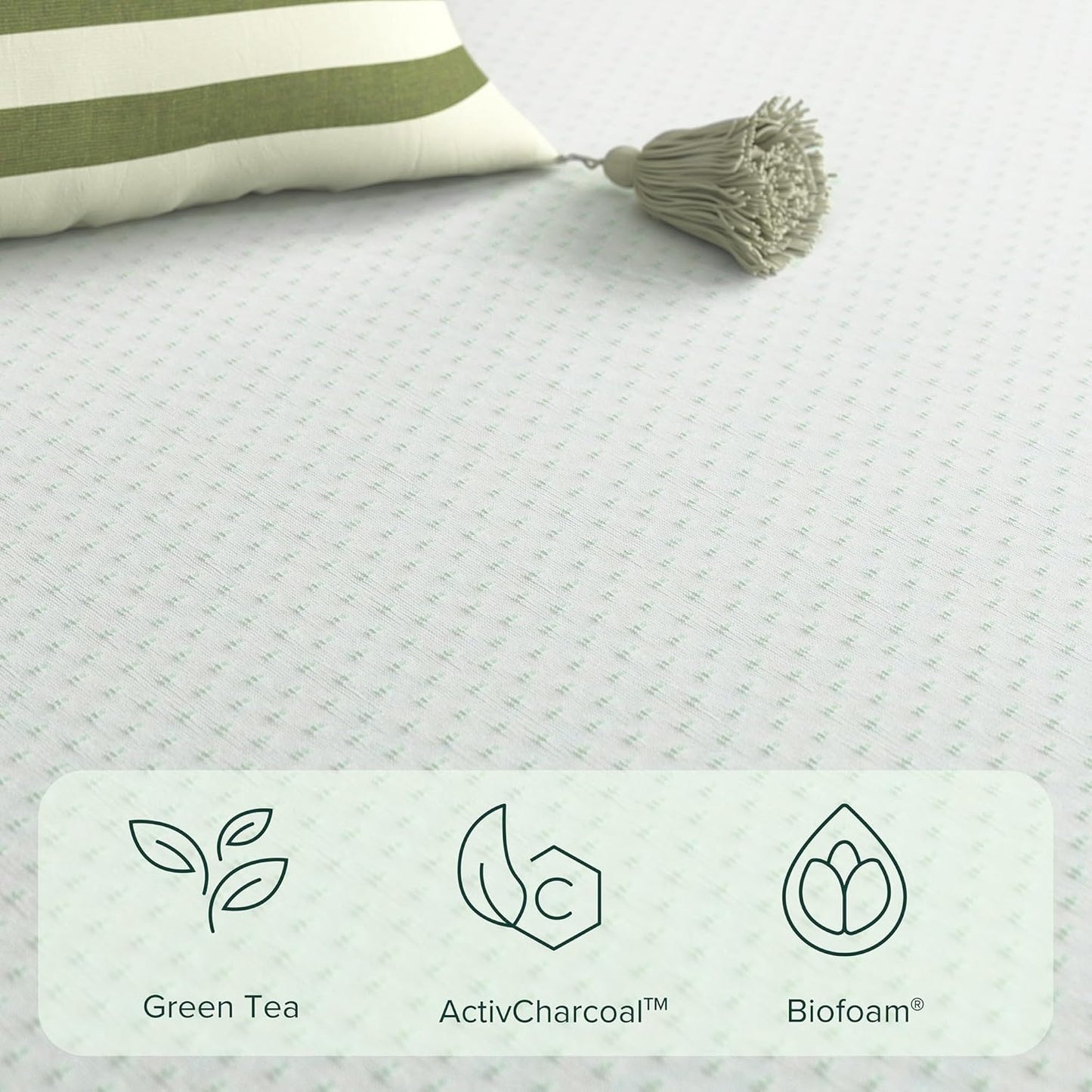 Zinus 8-Inch Green Tea Memory Foam Mattress - Short Queen | Fiberglass-Free, CertiPUR-US Certified, Custom Support