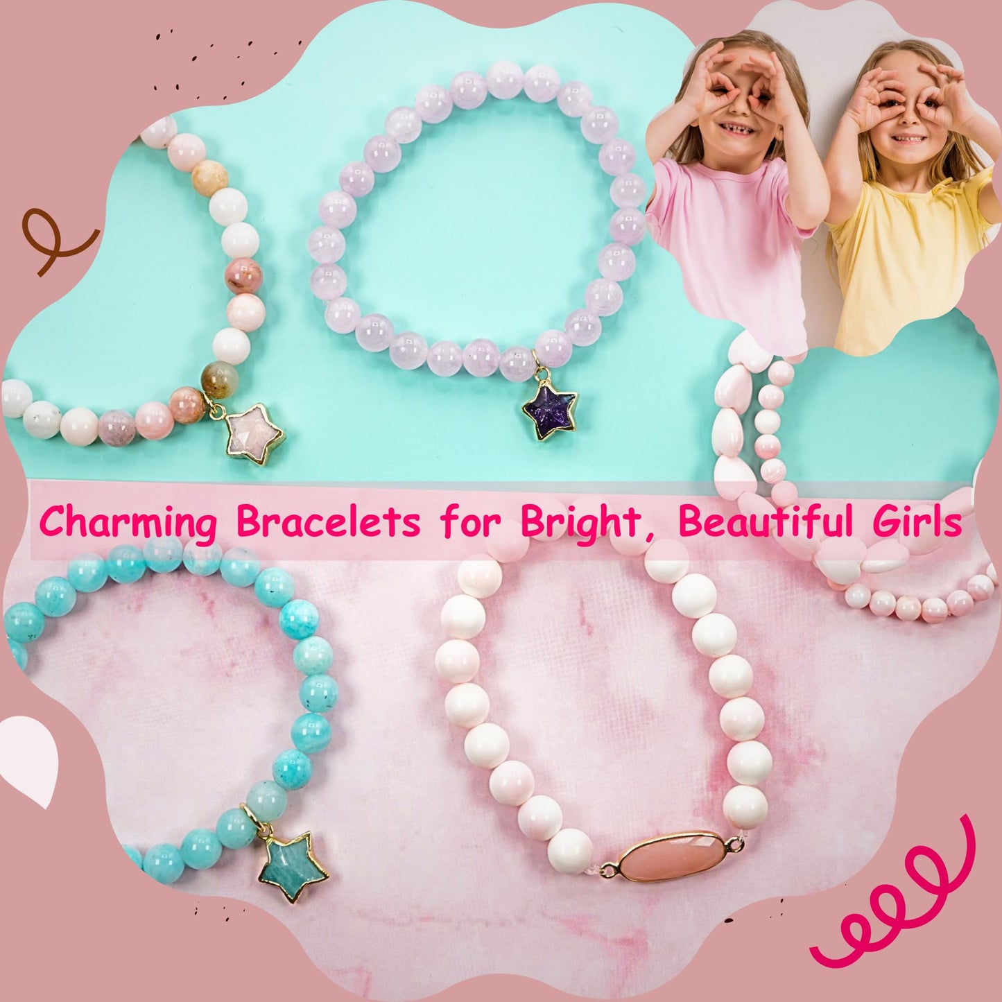Multi Sapphire Bracelet Birthday Favors for Kids, Toddler Bracelet with Certified 925 Sterling Silver 18K Gold Vermeil Amethyst Crystal Star Charm