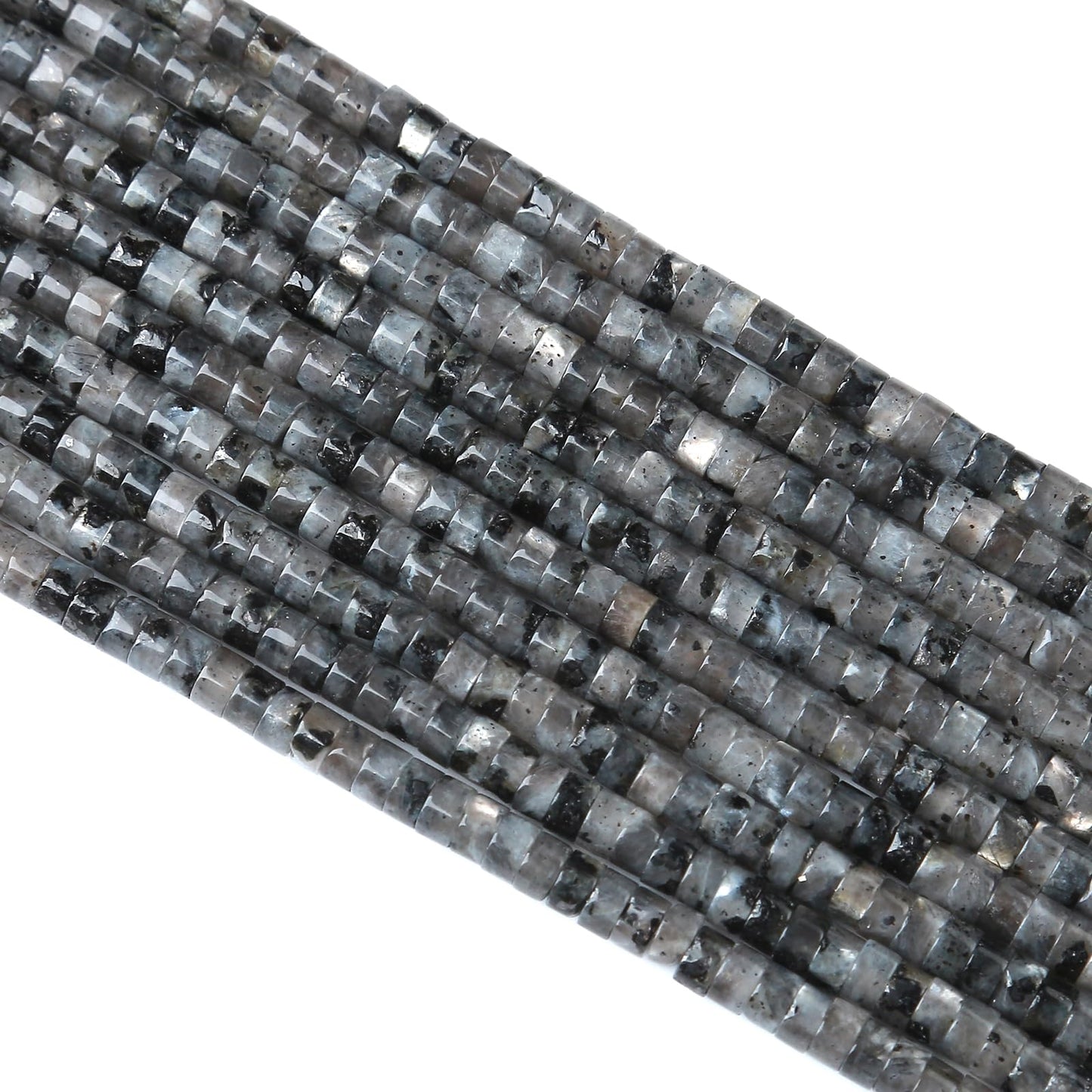 2x4MM 150PCS Black Labradorite Tube Cylinder Rondelle Abacus Disk Spacer Loose Beads for Jewelry Making