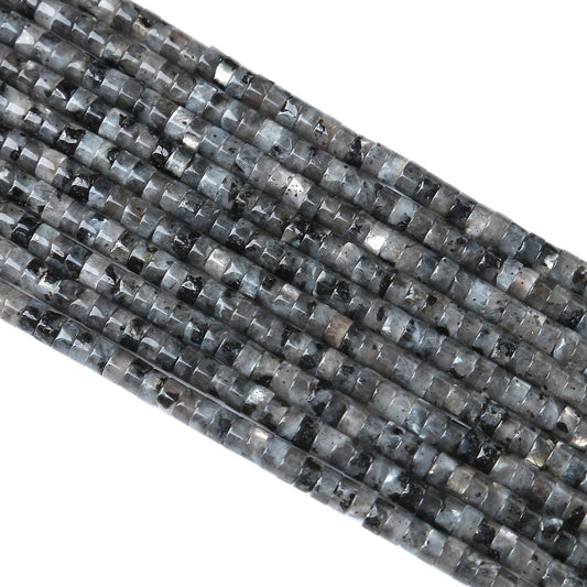 2x4MM 150PCS Black Labradorite Tube Cylinder Rondelle Abacus Disk Spacer Loose Beads for Jewelry Making