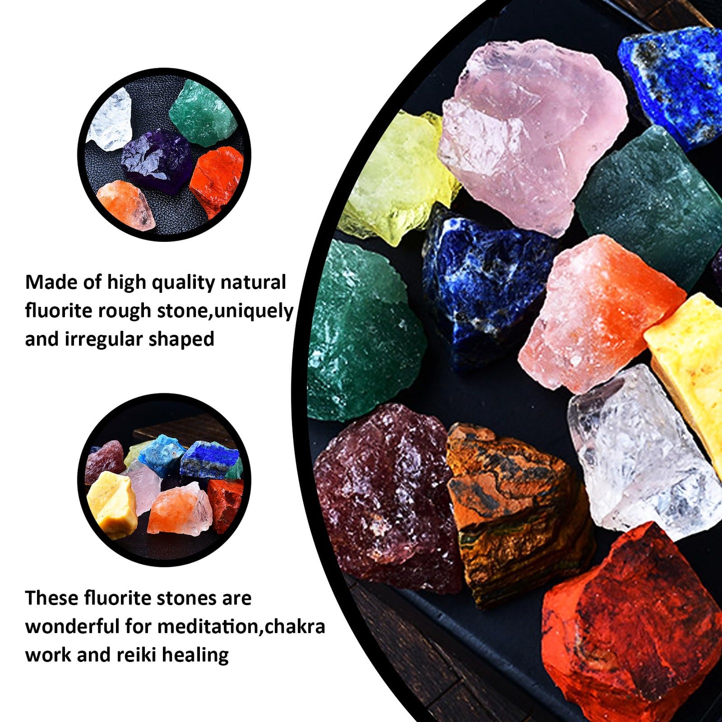 Raw Crystals, Large 1.2-2.0" Healing Crystal Natural Rough Stones for Intuition,Chakra,Meditation,Decoration,Polishing,Energy Work (Greenquartz, 3.5oz-0.8-1.2"raw Crystals)