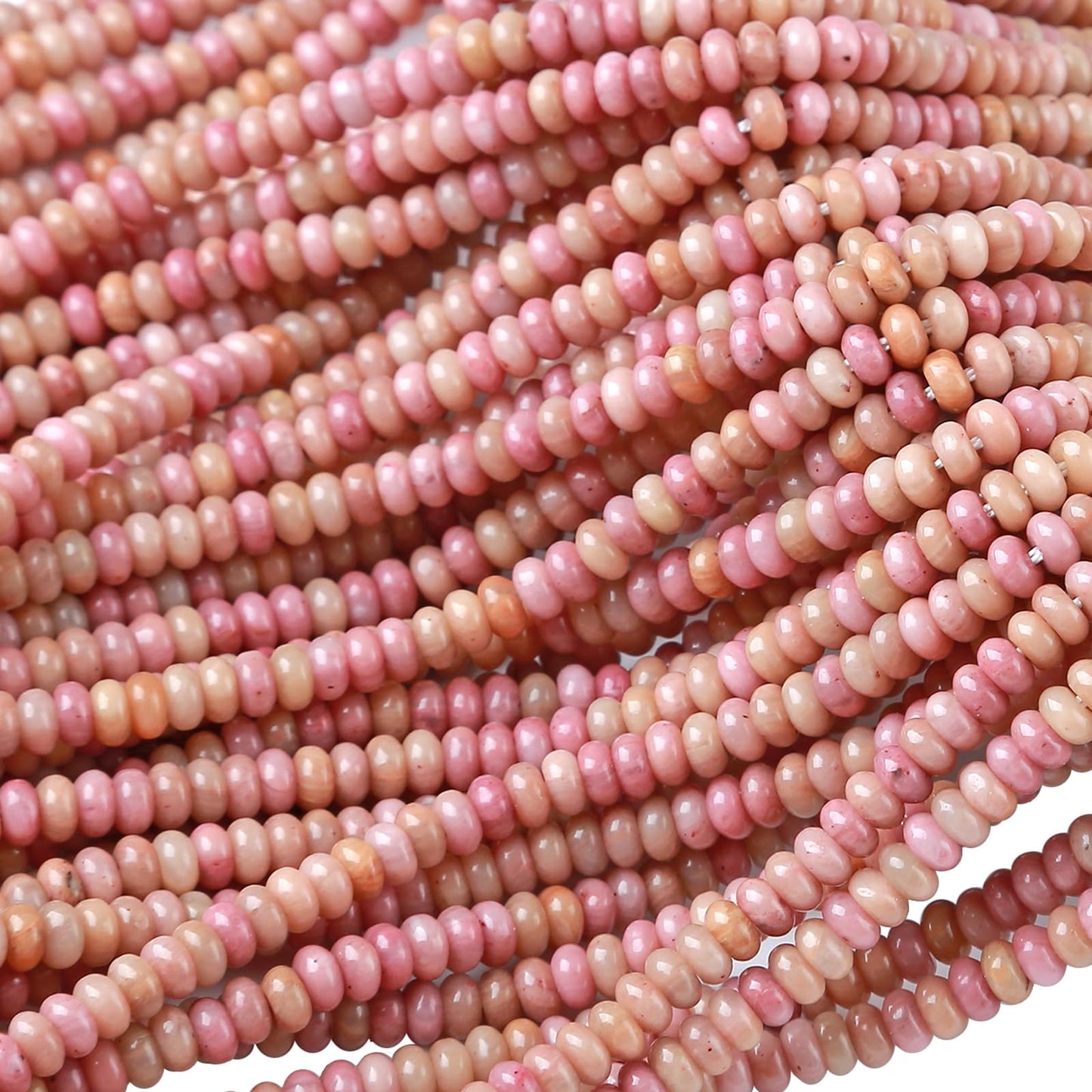2x4MM 150PCS Rhodochrosite Rhodonite Tube Rondelle Abacus Disk Spacer Loose Beads for Jewelry Making