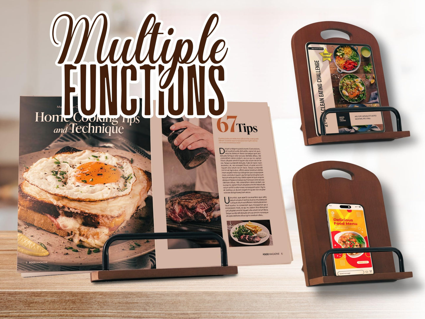 InnoBeta Gigi Gifts, Cookbook Stand for Kitchen Counter, Perfect Gifts for Gigi on Birthday, Adjustable Tablet Recipe Book Holder, Unique Family Kitchen Decor