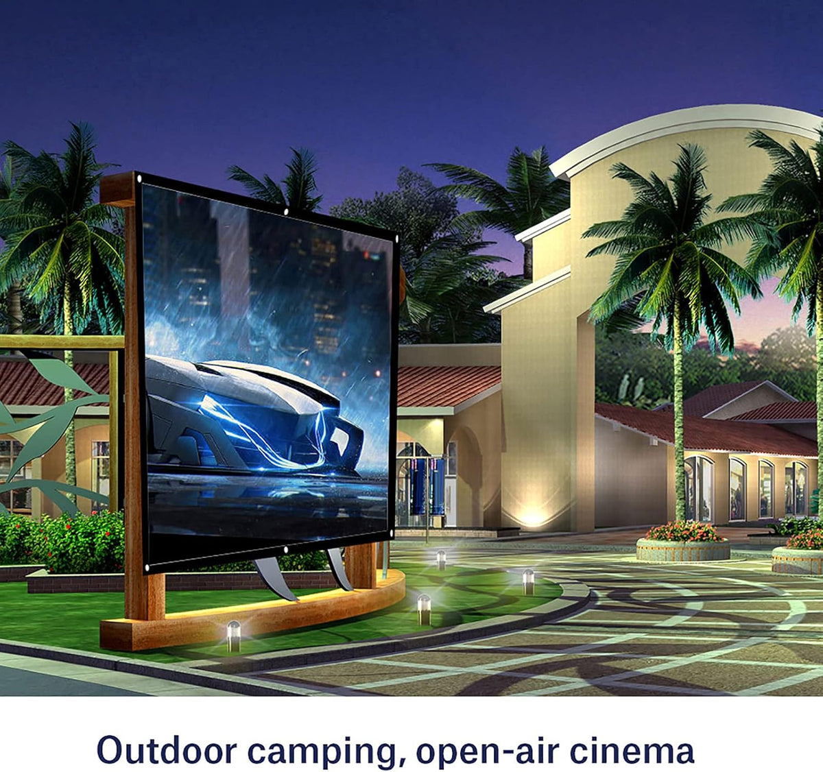 Yosoo Health Gear 16:9 40 120 inches (100in) Projection Screen Indoor Outdoor Projector Curtain, Thicken Portable White