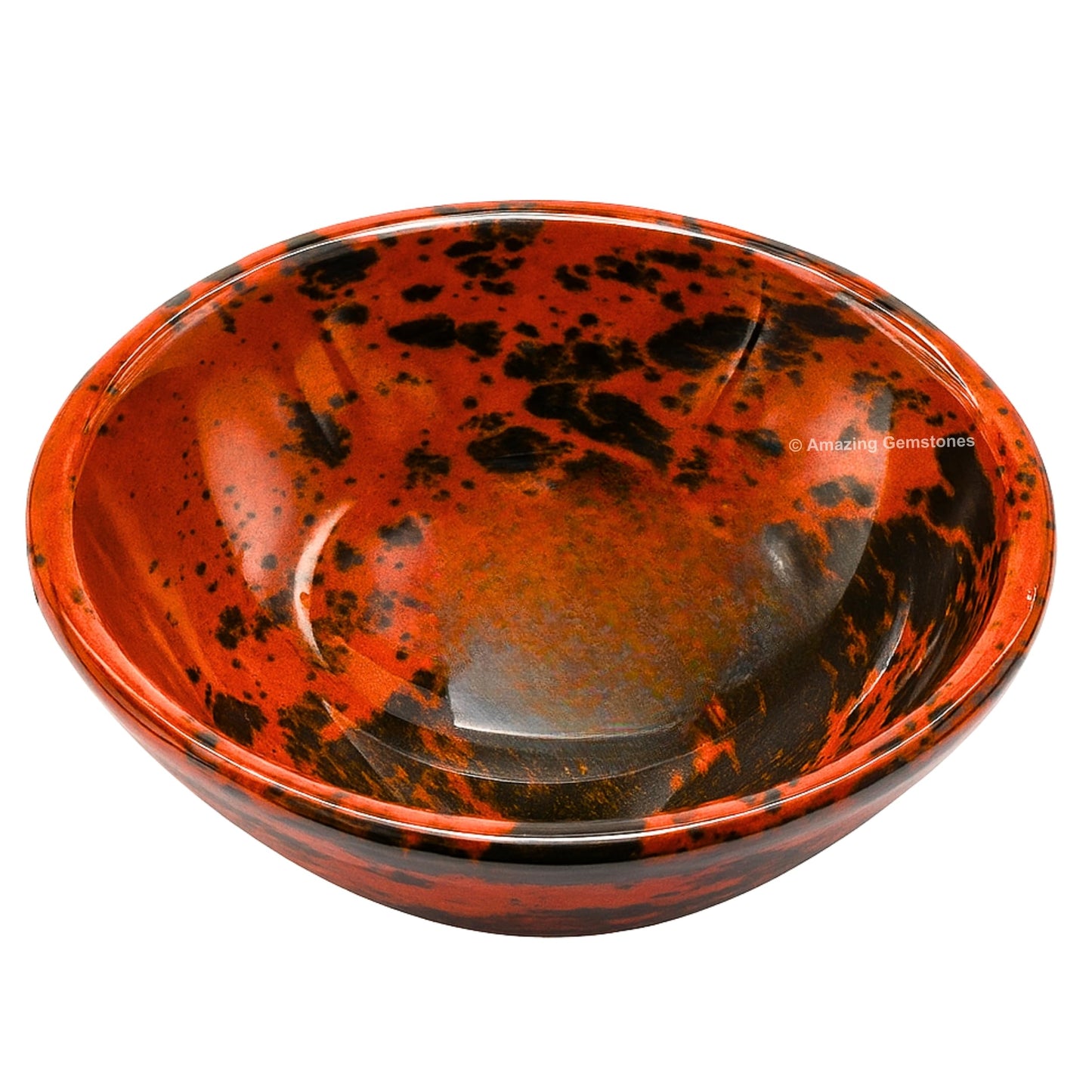 Mahogany Obsidian Crystal Bowl - 2 Inch Decorative Bowls for Room and Home Decor - Gemstone Healing Crystals for Elegant Display, Positive Energy Balance and Gift