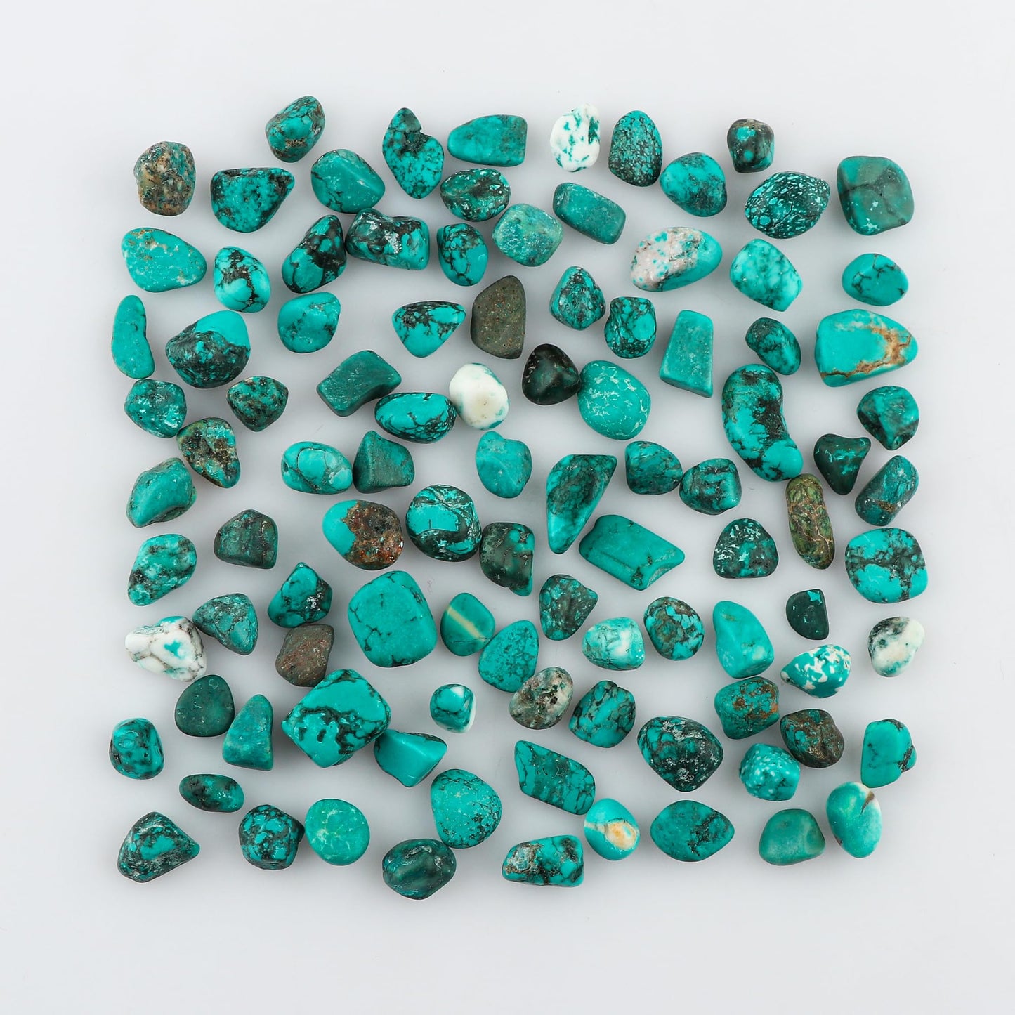 GEMKORA 25carats, 5-6pcs, Raw Green Turquoise Stone, Tumbled Loose Gemstone Crystals, Wholesale Bulk Lot, Rough Crystals, Turquoise Rock, Jewelry Making Supply, DIY, Crafts, (8-12mm)