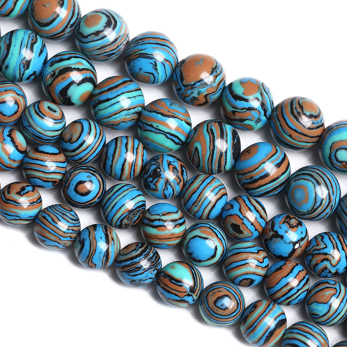 12MM 30PCS Blue Malachite Spacer Loose Beads for Jewelry Making DIY Bracelet Necklace 1 Strand 15’’